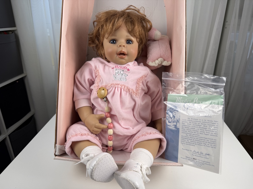Künstlerpuppe Monika Peter Leicht Vinyl Puppe 64 cm. Top Zustand 