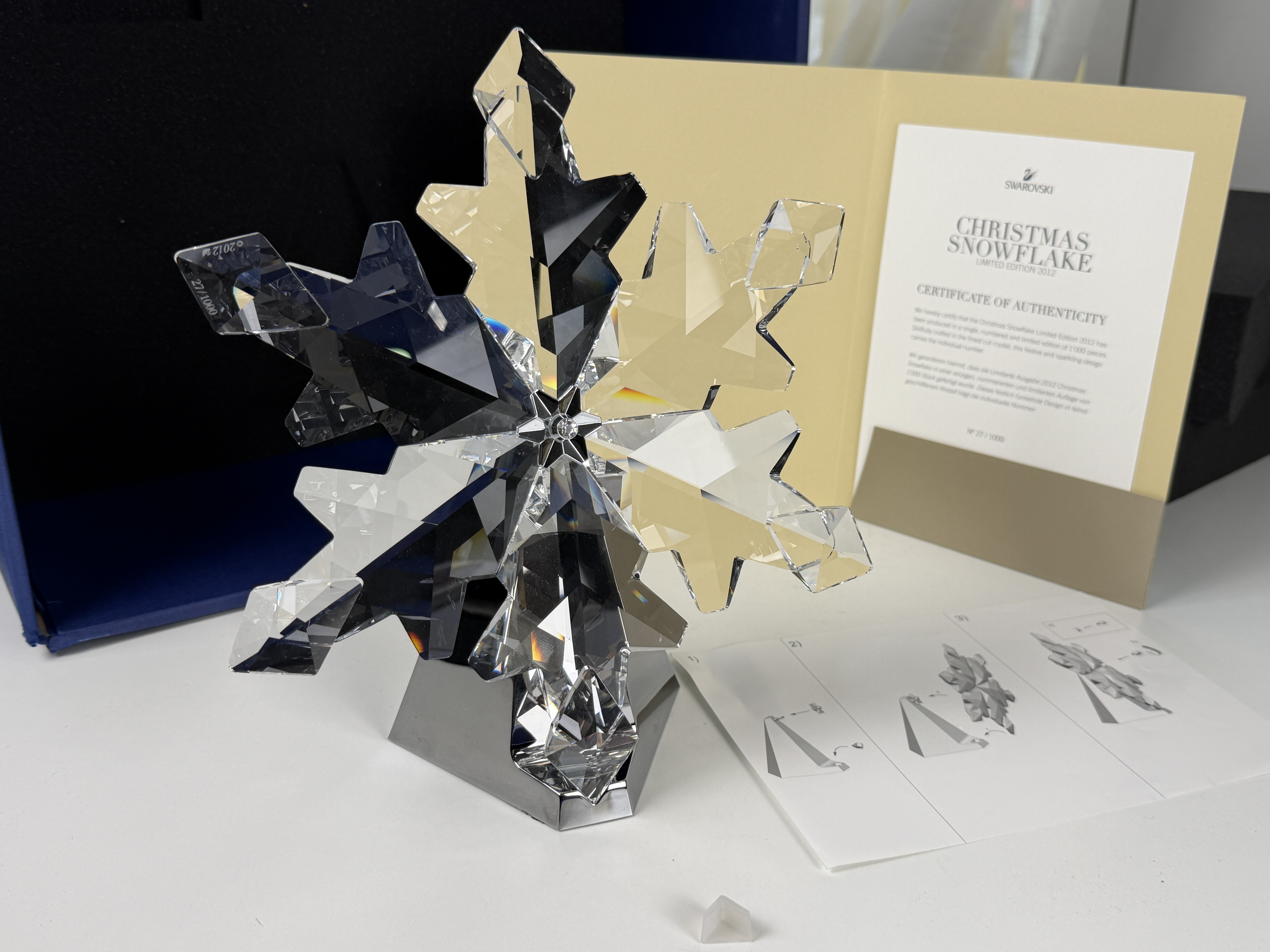 Swarovski Figur 1165310 Weihnachtsschneeflocke 26,3 cm. Inkl Kiste & Zertifikat. Top Zustand 