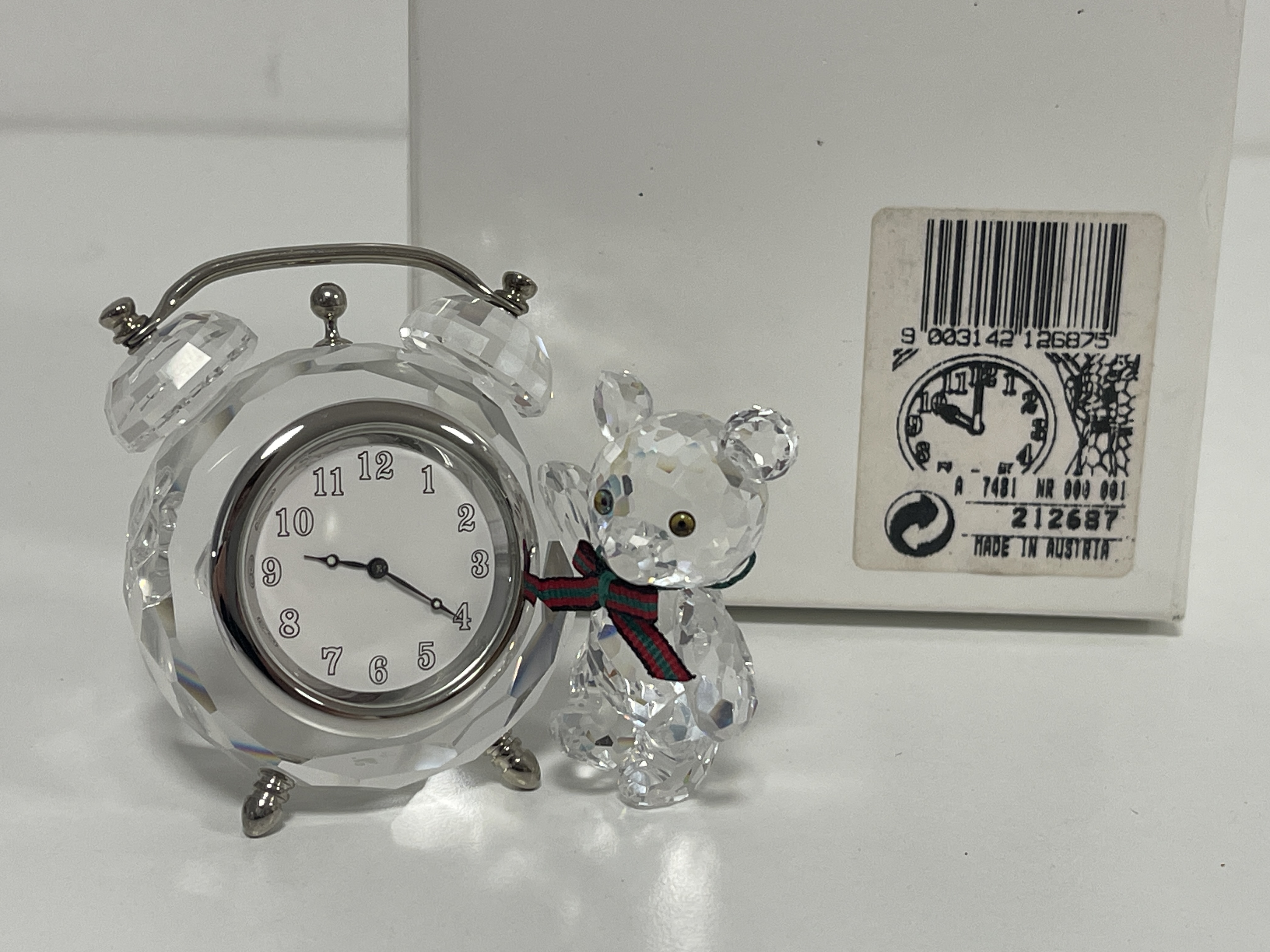 Swarovski Figur ‎212687 Kris Bär an Uhr 6,3 cm. Ovp Zertifikat Top Zustand  