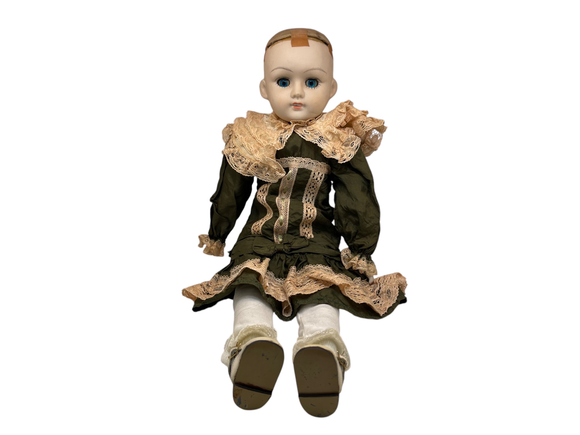 Alte Puppe Porzellan Puppe 45 cm. Zustand Siehe Fotos.    