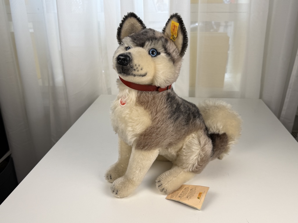 Steiff Tier 079702 Ernesto Husky 35,5 cm Hoch 26 cm Lang. Top Zustand   Steiff Tier 079702 Ernesto Husky 35,5 cm Hoch 26 cm Lang. Top Zustand