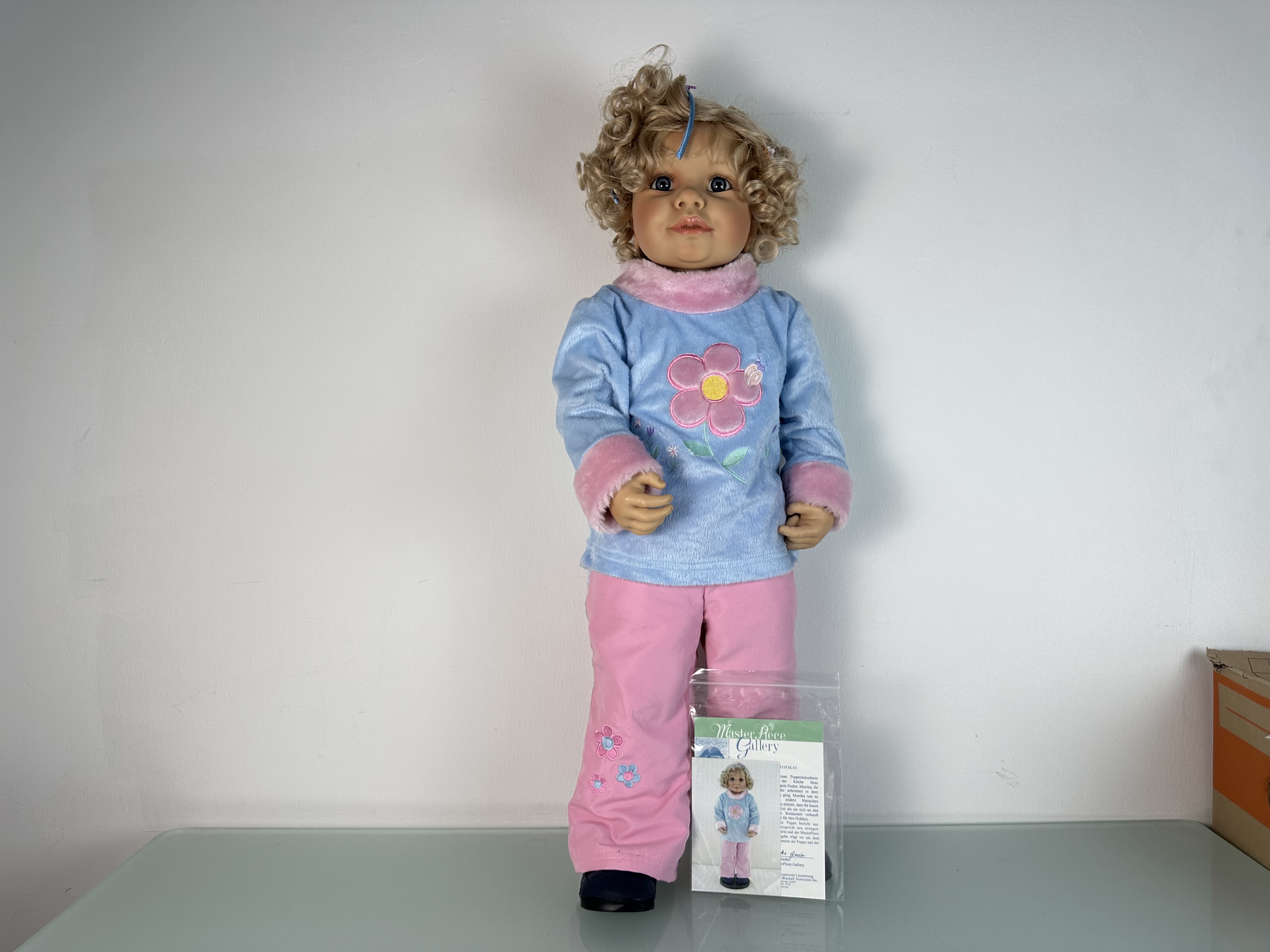 Künstlerpuppe Monika Gerdes Sammler Vinyl Puppe 81 cm. Top Zustand
