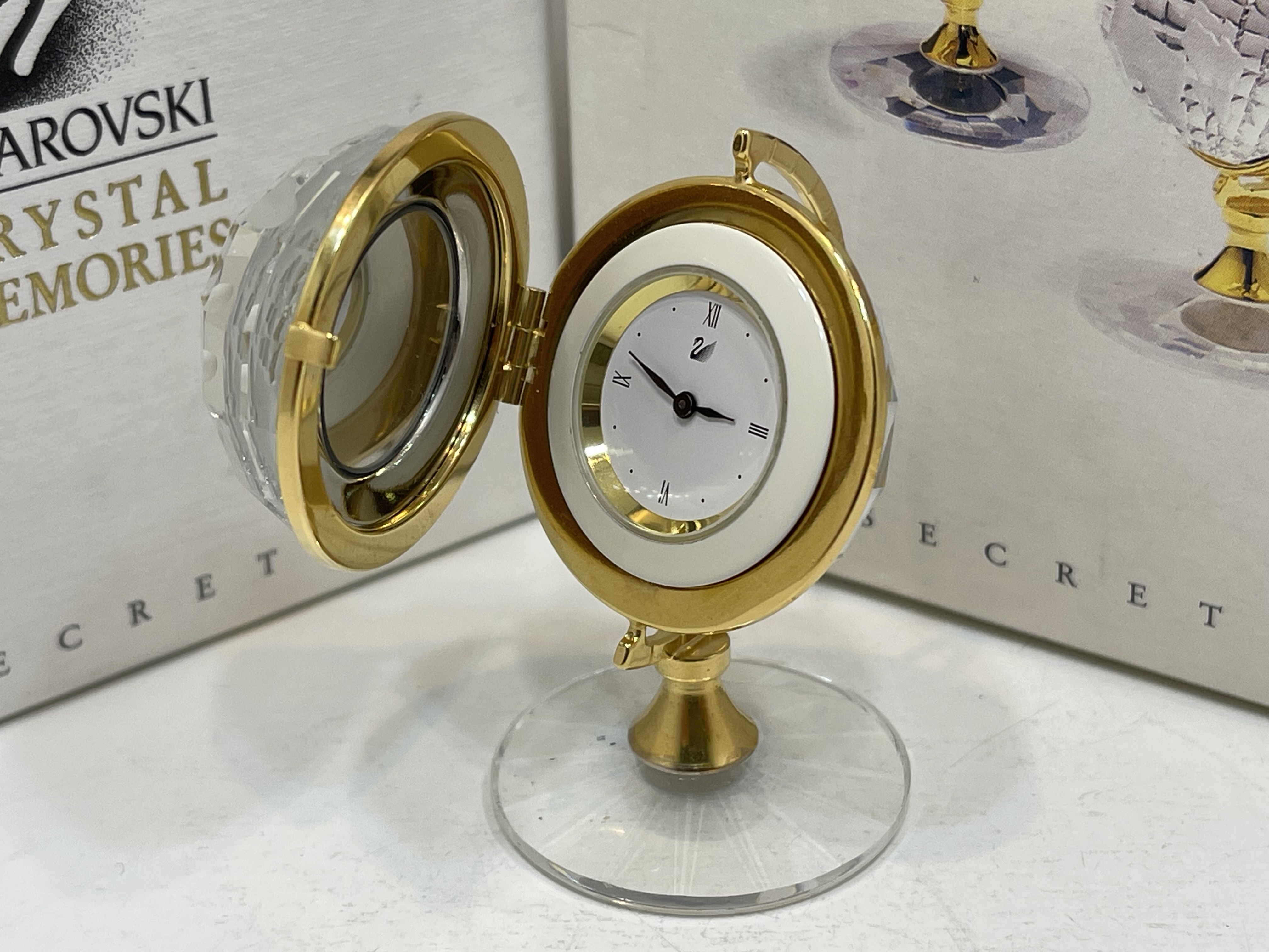 Swarovski Figur 210826 Crystal Memories Globus Uhr 5,5 cm + OPV & Zertifikat . Top Zustand  