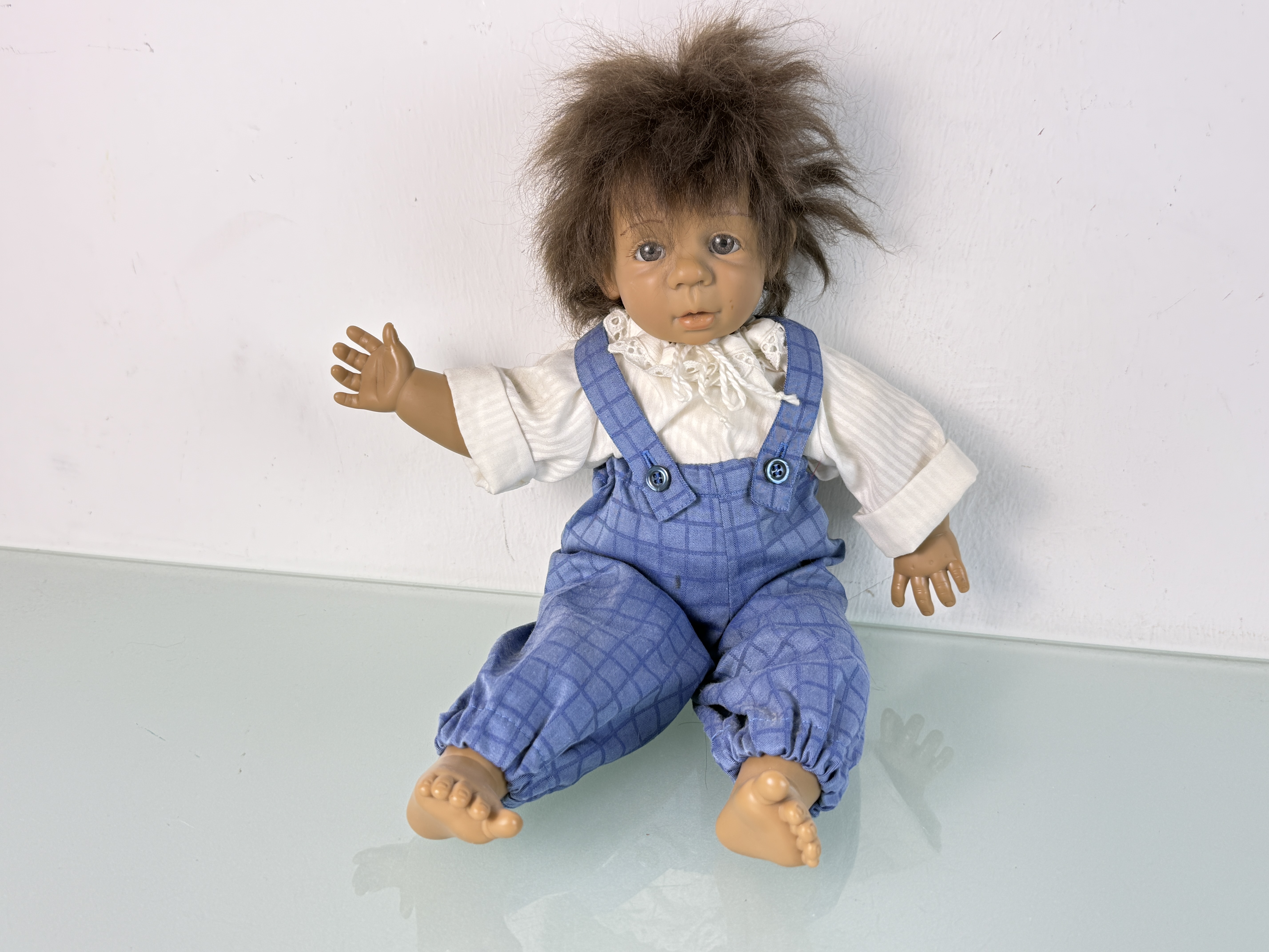 Jeckle Jansen Künstlerpuppe Puppe Vinyl Puppe 43 cm. Top Zustand 