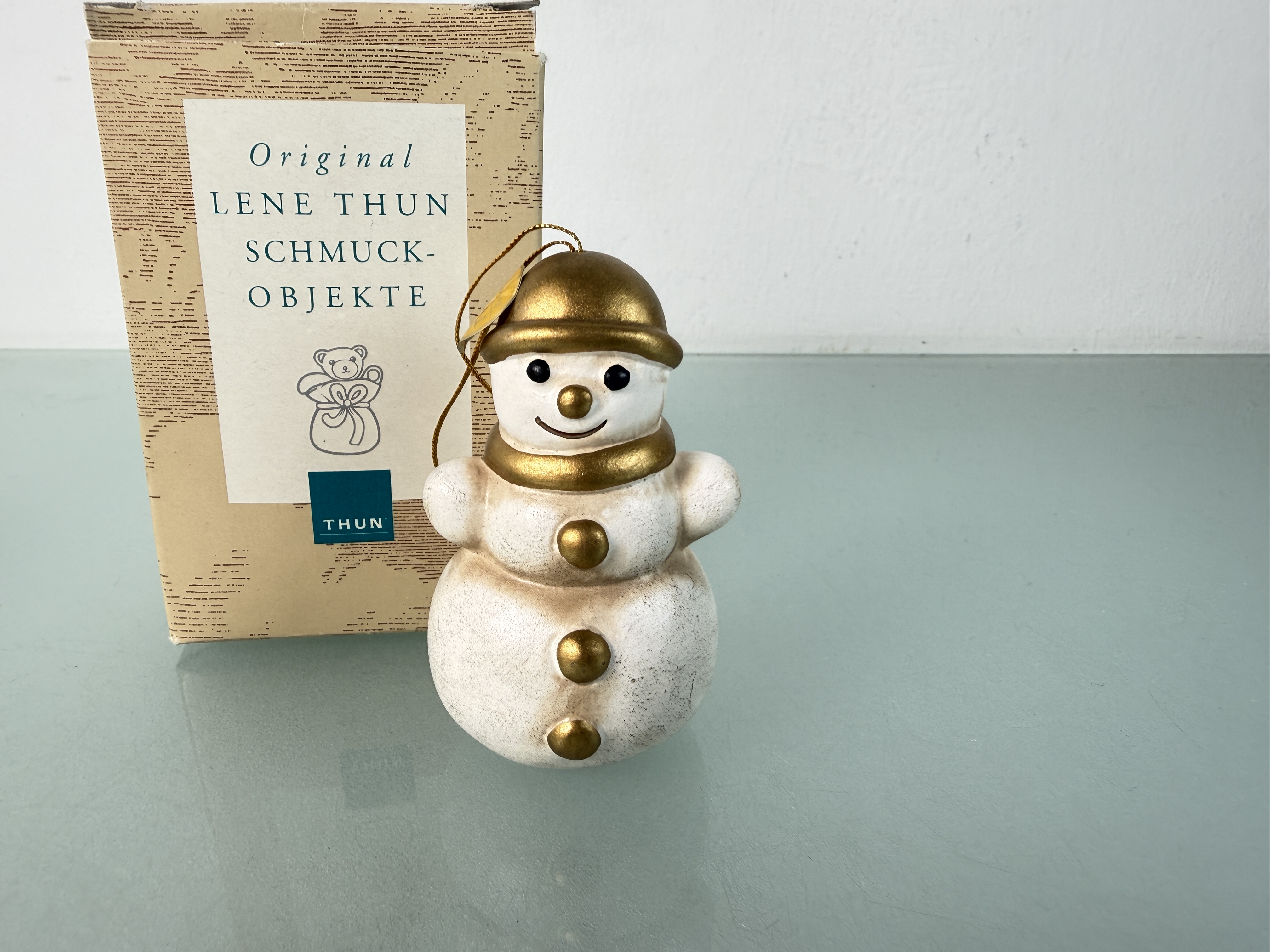 Thun Bozner Figur Schneemann Ornament 8,5 cm. - Top Zustand