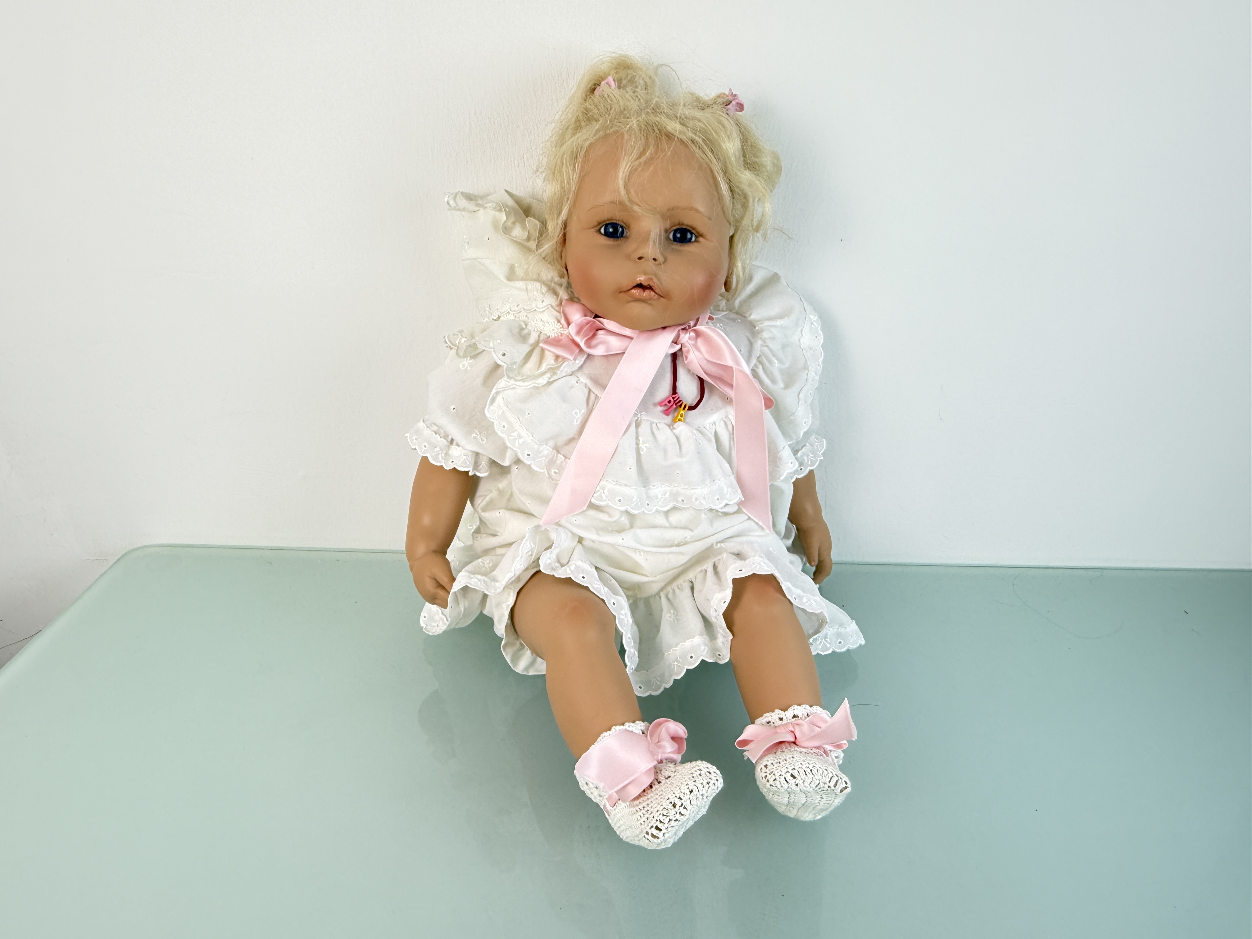 Künstlerpuppe Sammler Brigitte Leman Vinyl Puppe 63 cm. Top Zustand.   