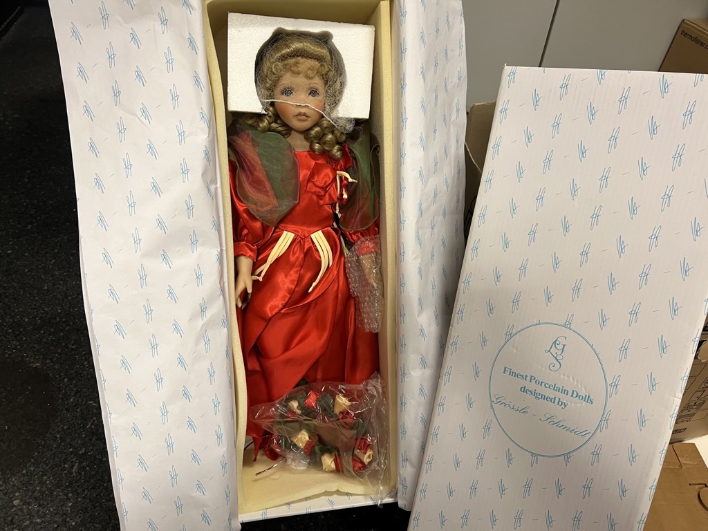 Größle Schmidt Porzellan Puppe 77 cm. Top Zustand