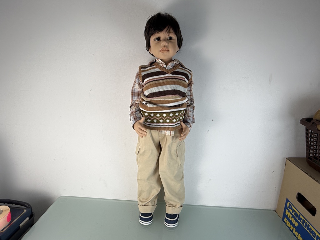 Künstlerpuppe Puppe Monika Levenig Vinyl Puppe 90 cm. Top Zustand