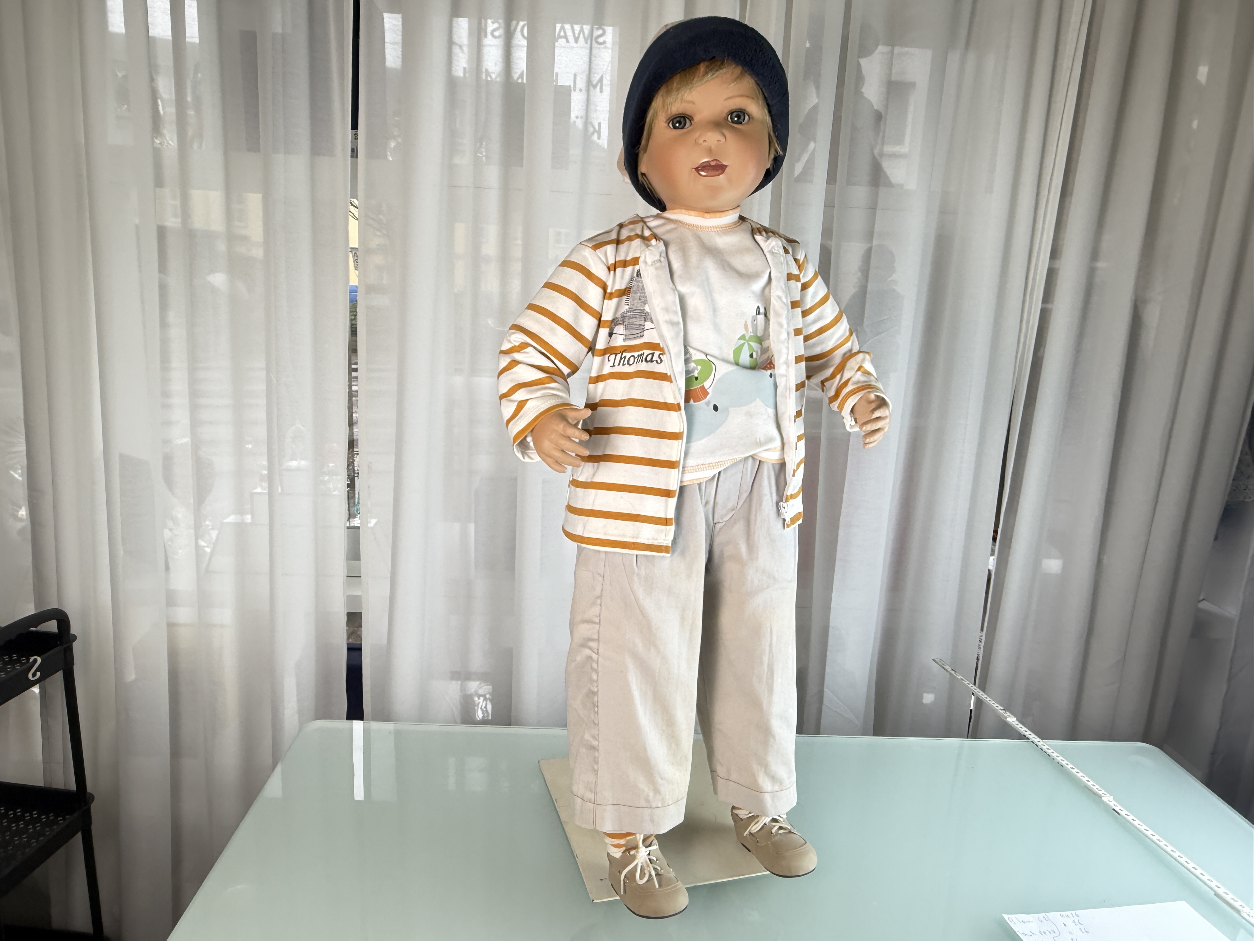 Künstlerpuppe Inge Tenbusch Porzellan Puppe 82 cm. Top Zustand. 