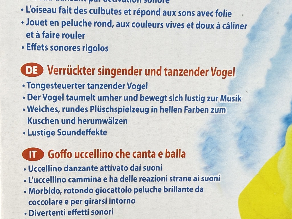 Spielzeug WinFun Verrückter singender und tanzender Vogel Neuware Sonderangebot Nur Kurze Zeit 