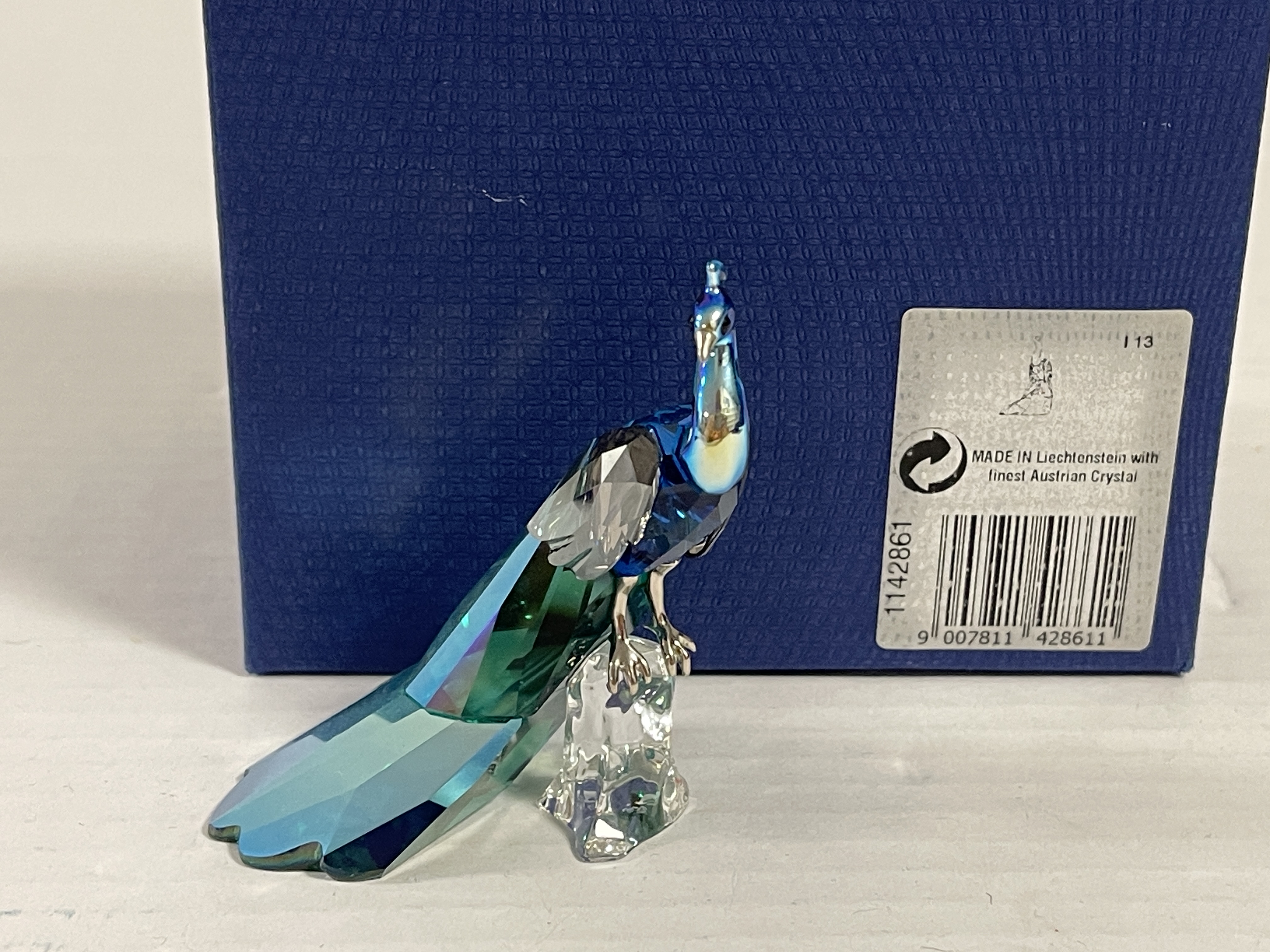 Swarovski Figur 1142861 ScS Pfau 7 cm. Mit OVP & Zertifikat. Top Zustand