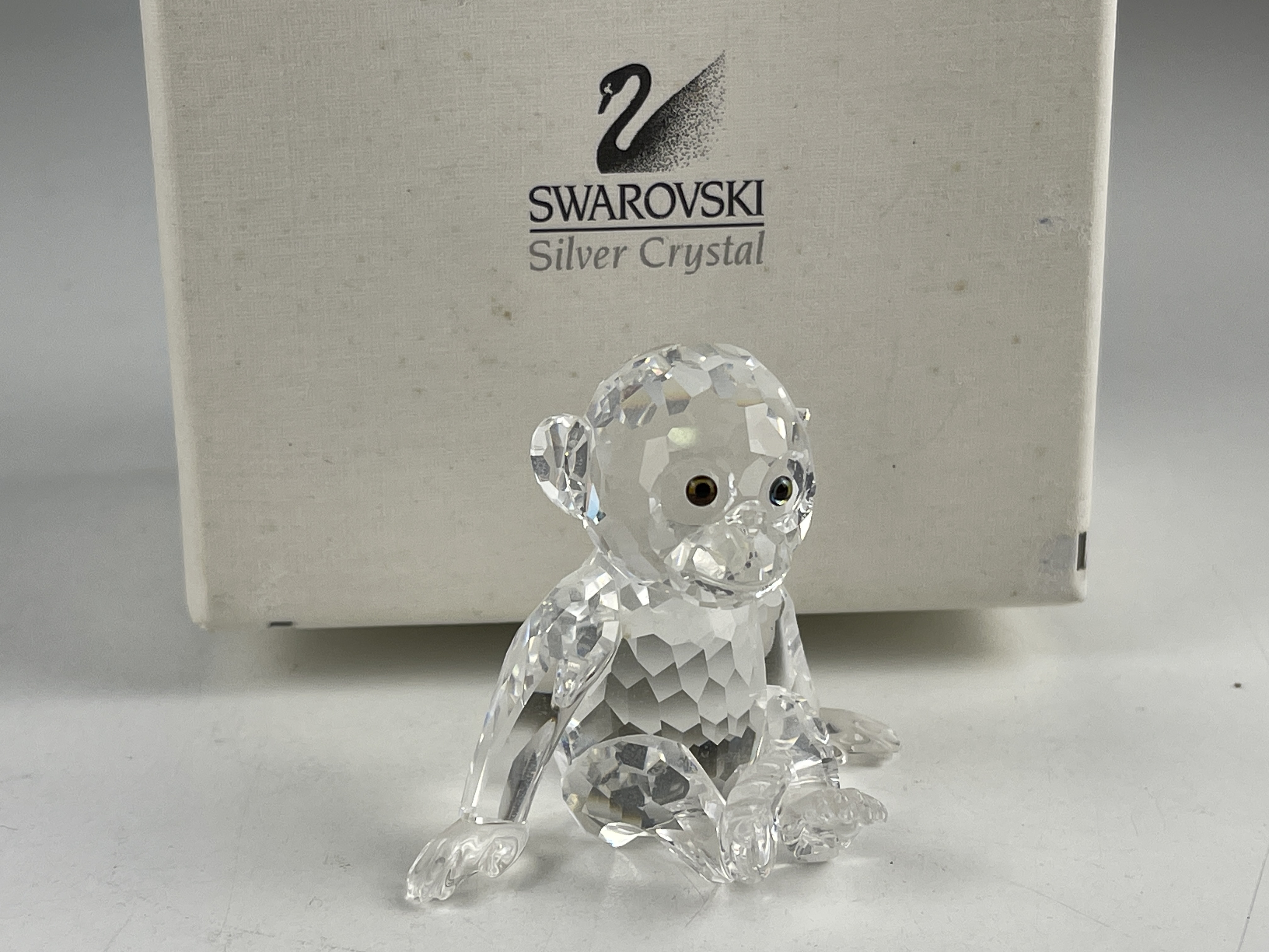 Swarovski Figur 221625 Affe Schimpanse 5,8 cm. Inkl. Kiste Top Zustand    