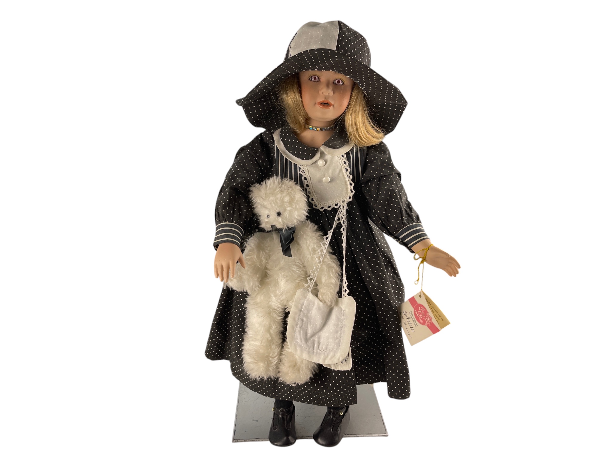 Künstlerpuppe Christel Flörchinger Porzellan Puppe 62 cm. Top Zustand 