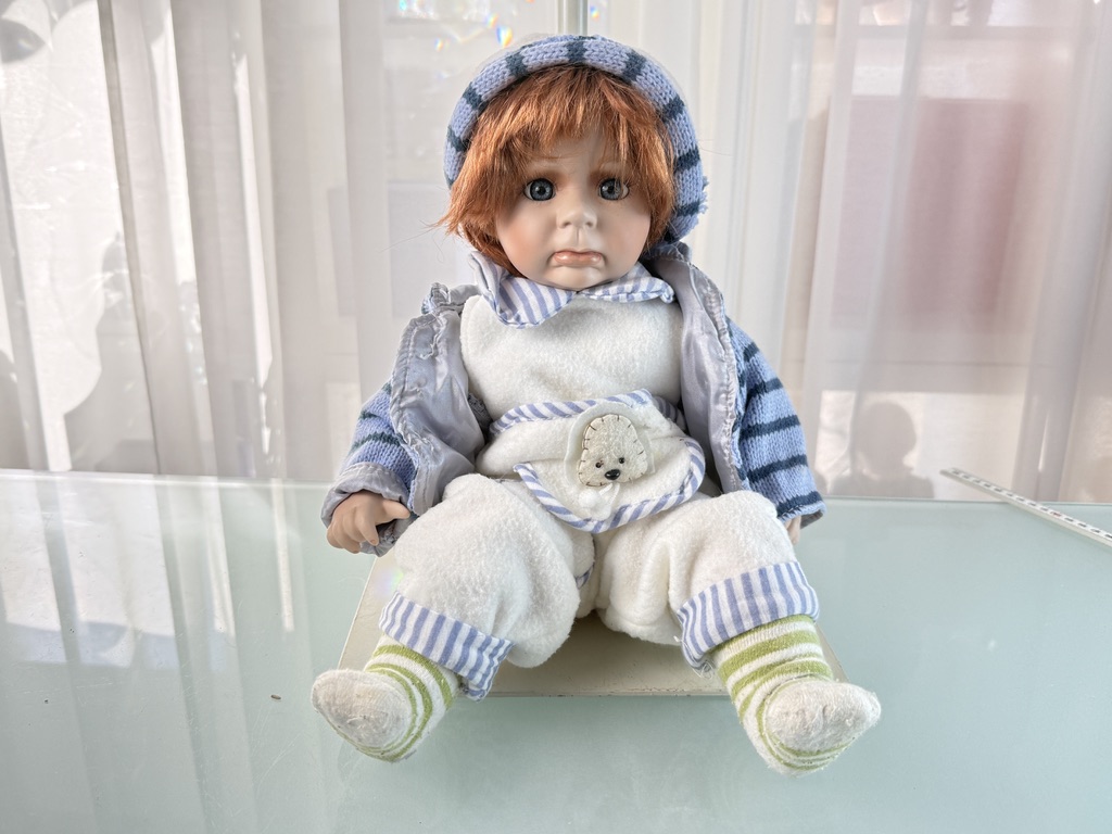 Künstlerpuppe Sammler Puppe Porzellan Puppe 43 cm. Top Zustand   