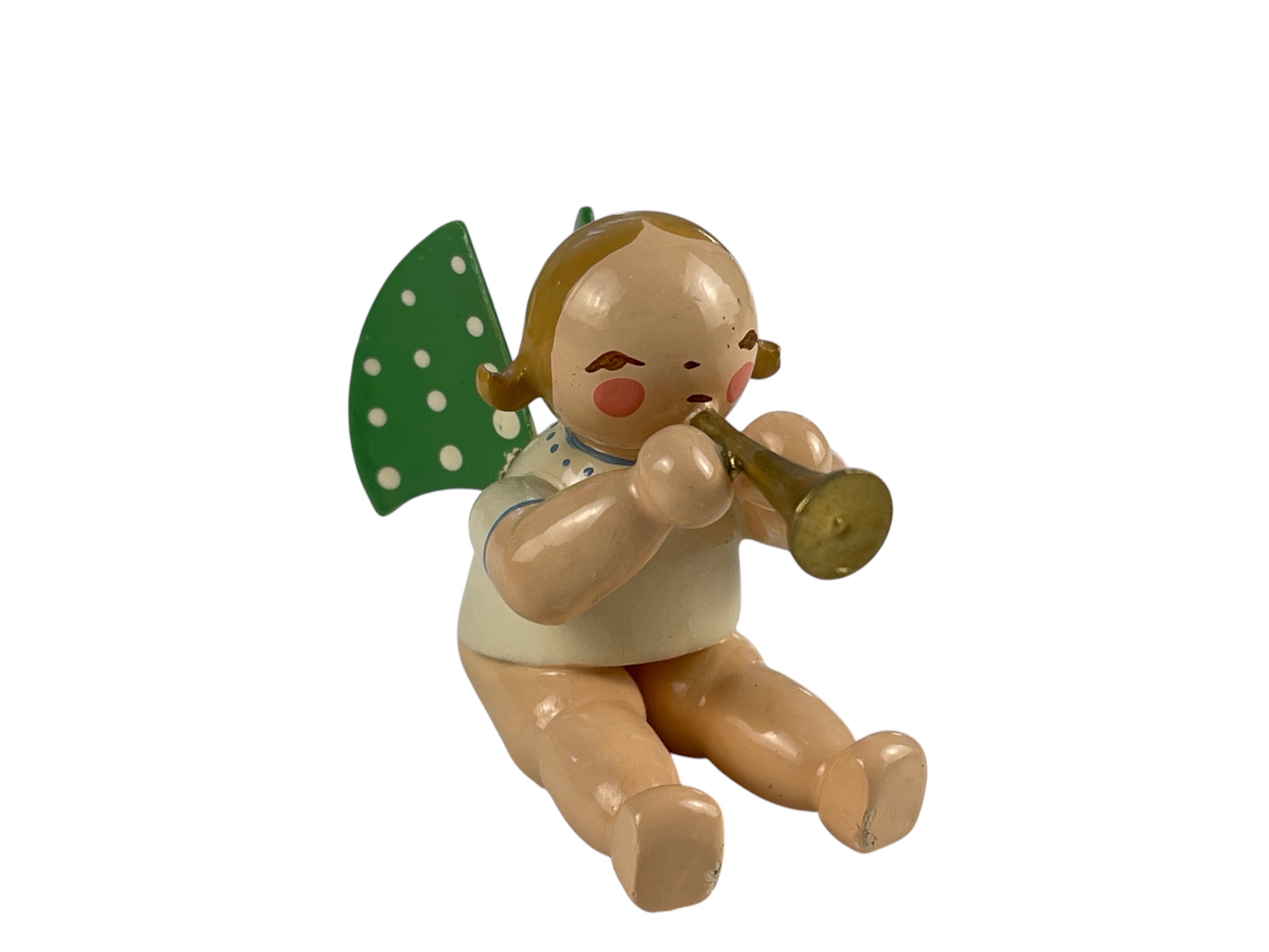  Erzgebirge Figur Engel 4 cm. Zustand siehe Fotos 