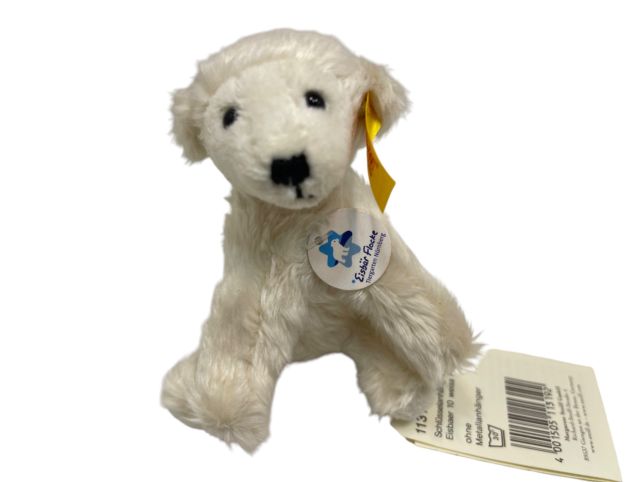 Steiff Tier 113192 Schlüsselanhänger Eisbär Flocke 10 cm - Top Zustand  