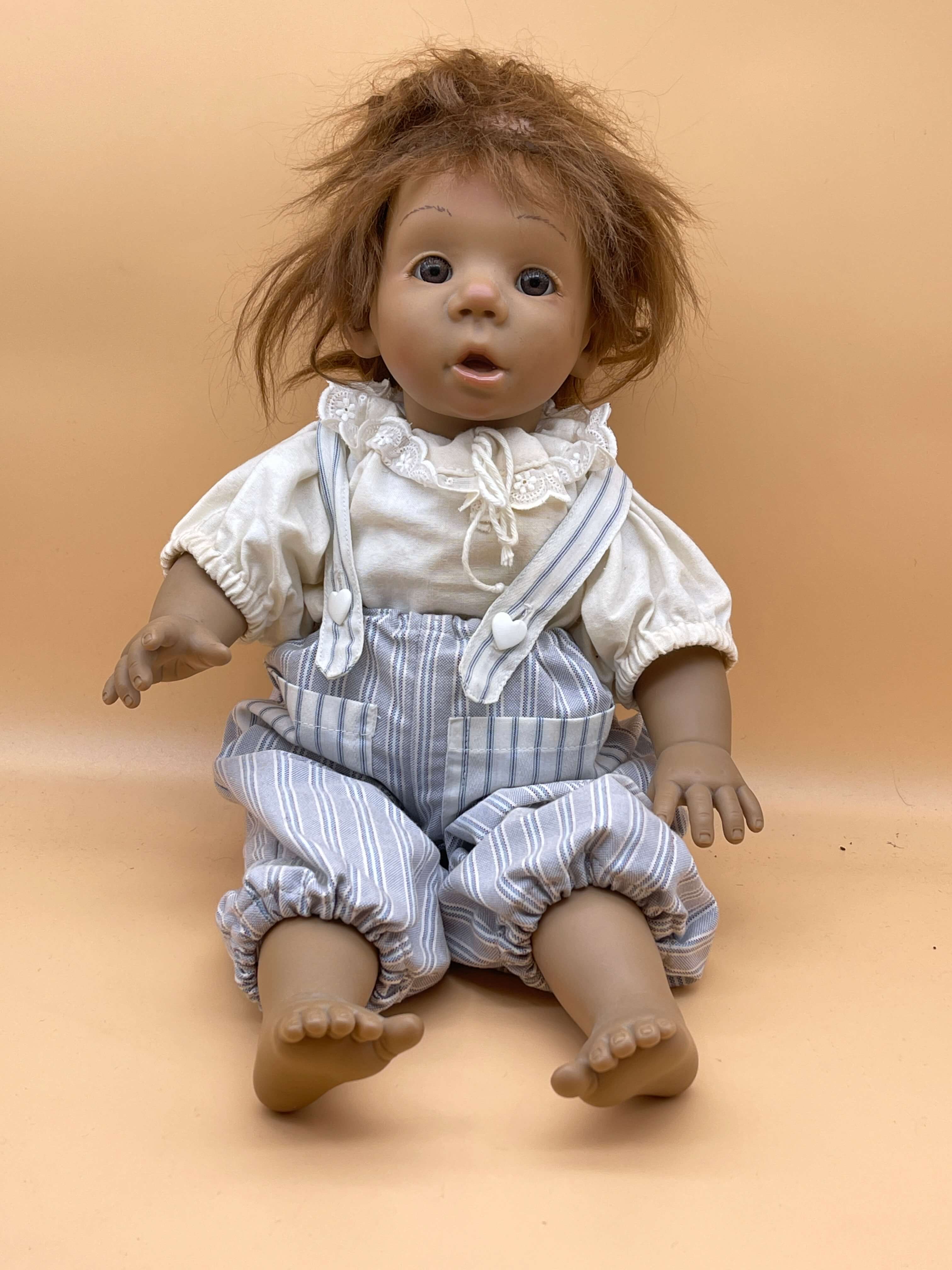 Jeckle Jansen Künstlerpuppe Puppe Vinyl Puppe 44 cm. Top Zustand