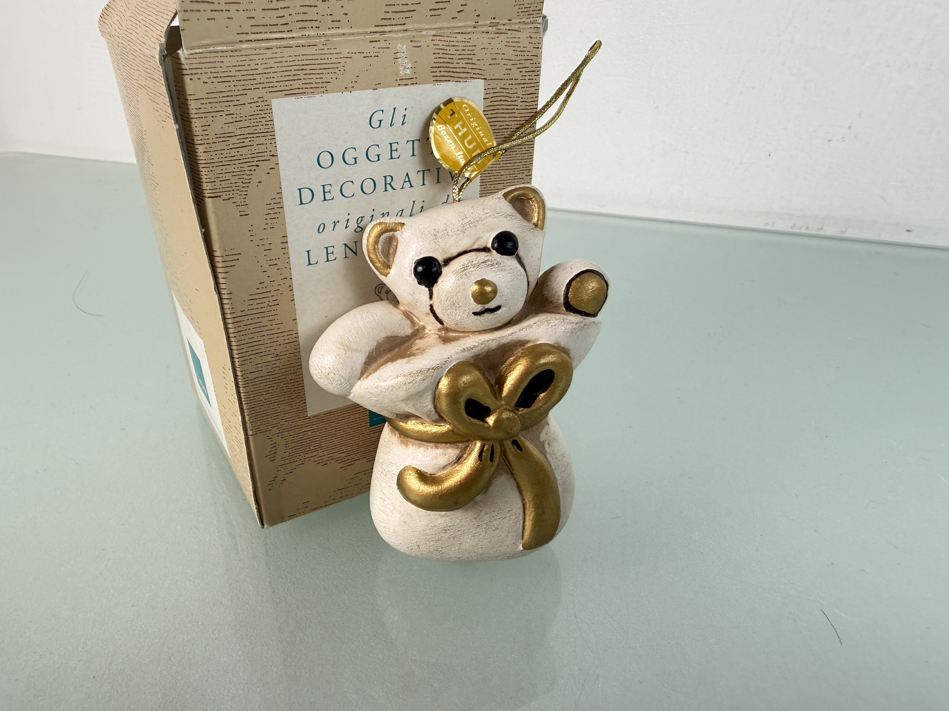 Thun Bozner Figur Teddy Ornament 8 cm. - Top Zustand