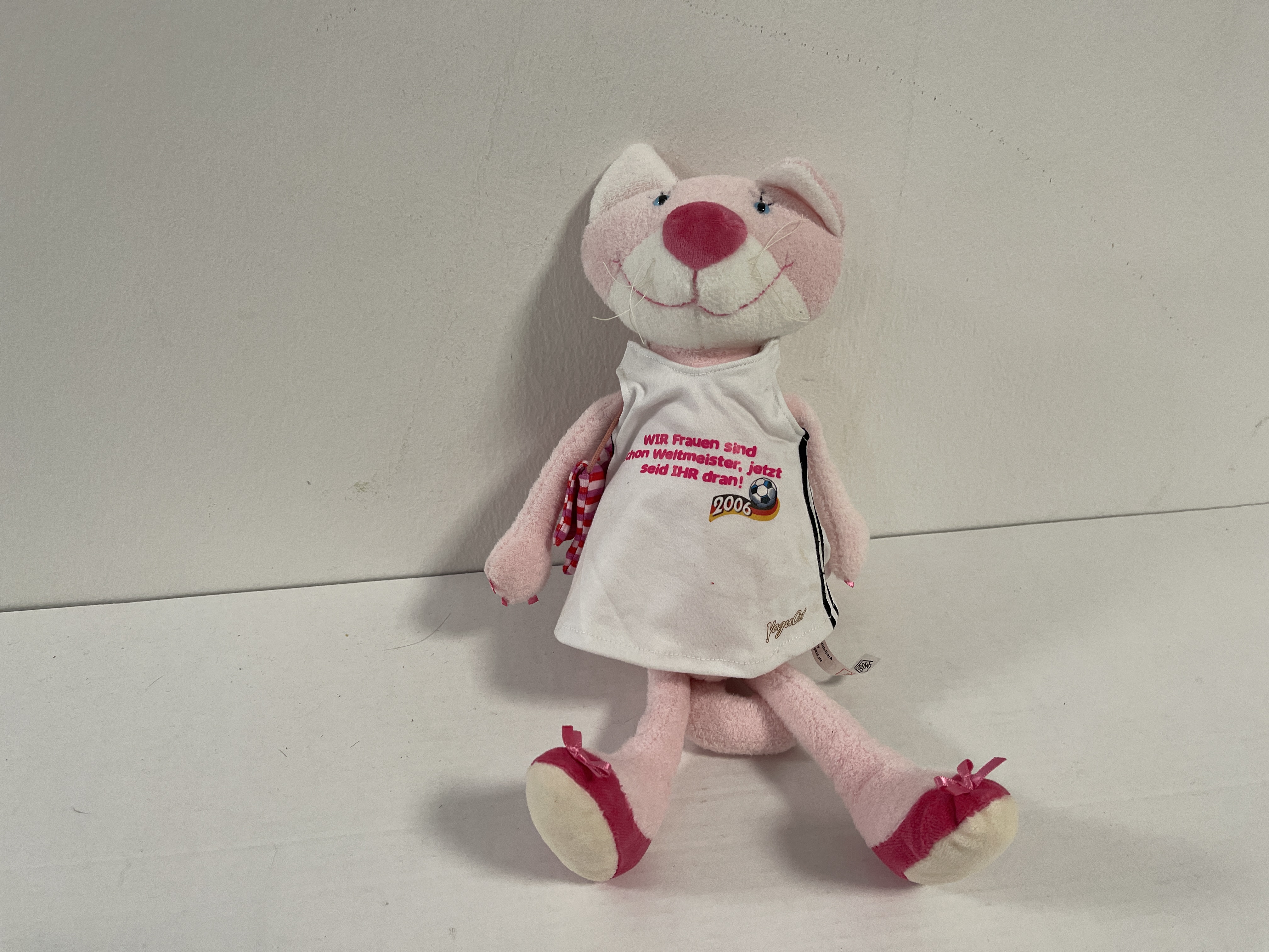 Sigikid Künstler Stofftier Sammler Katze WM 2006 - 39 cm. Top Zustand 