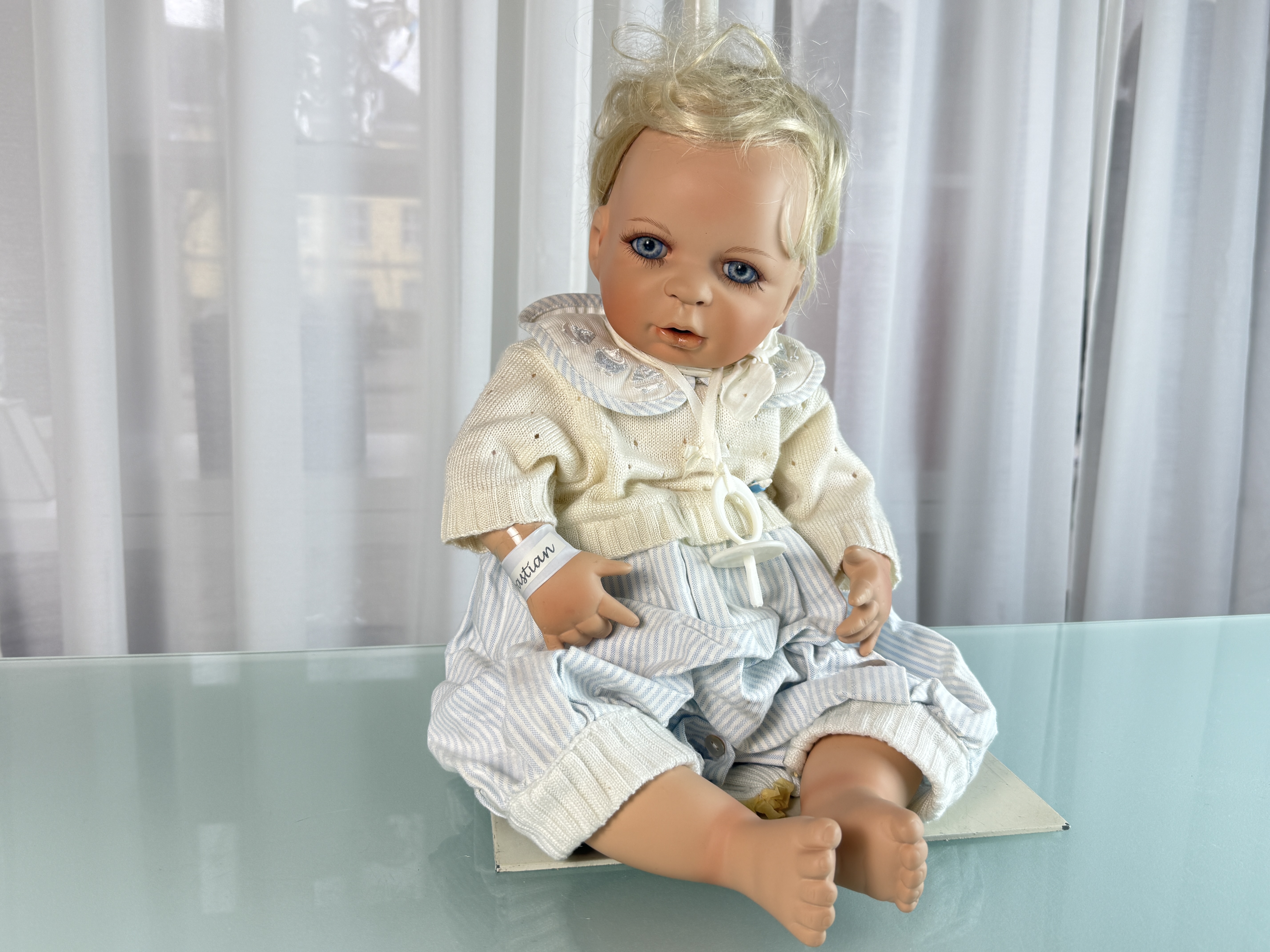 Künstlerpuppe Inge Tenbusch Sammler Porzellan Puppe 50 cm. Top Zustand  