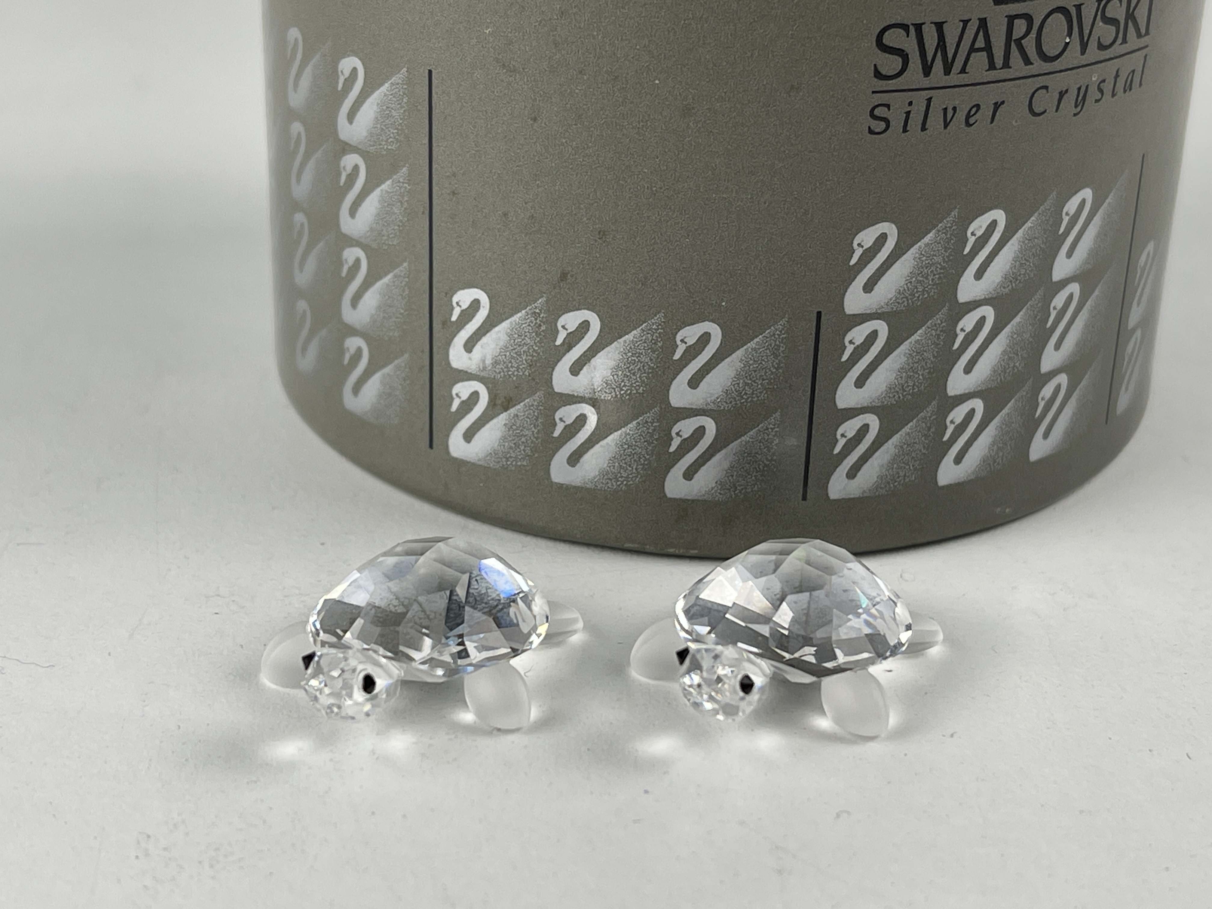 Swarovski 220960 Figur 2 Schildkröten je 2,6 cm. Ovp & Zertifikat.  Top Zustand 