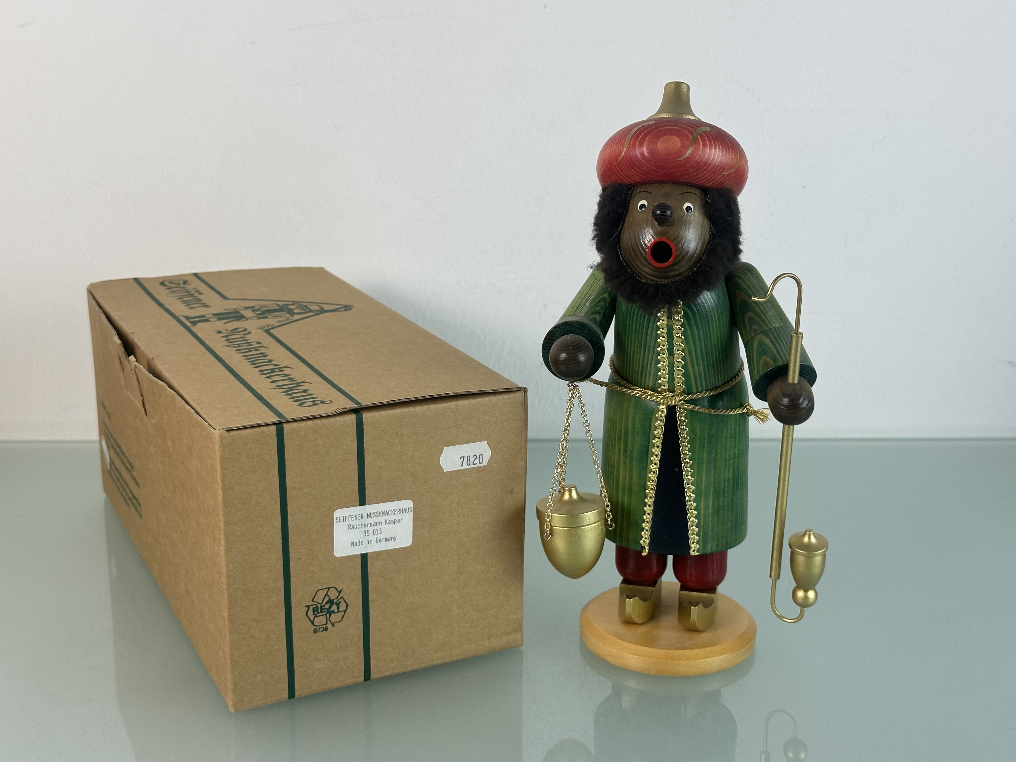  Erzgebirge Seiffener Figur Räuchermännchen Balthasar 27,5 cm. Top Zustand