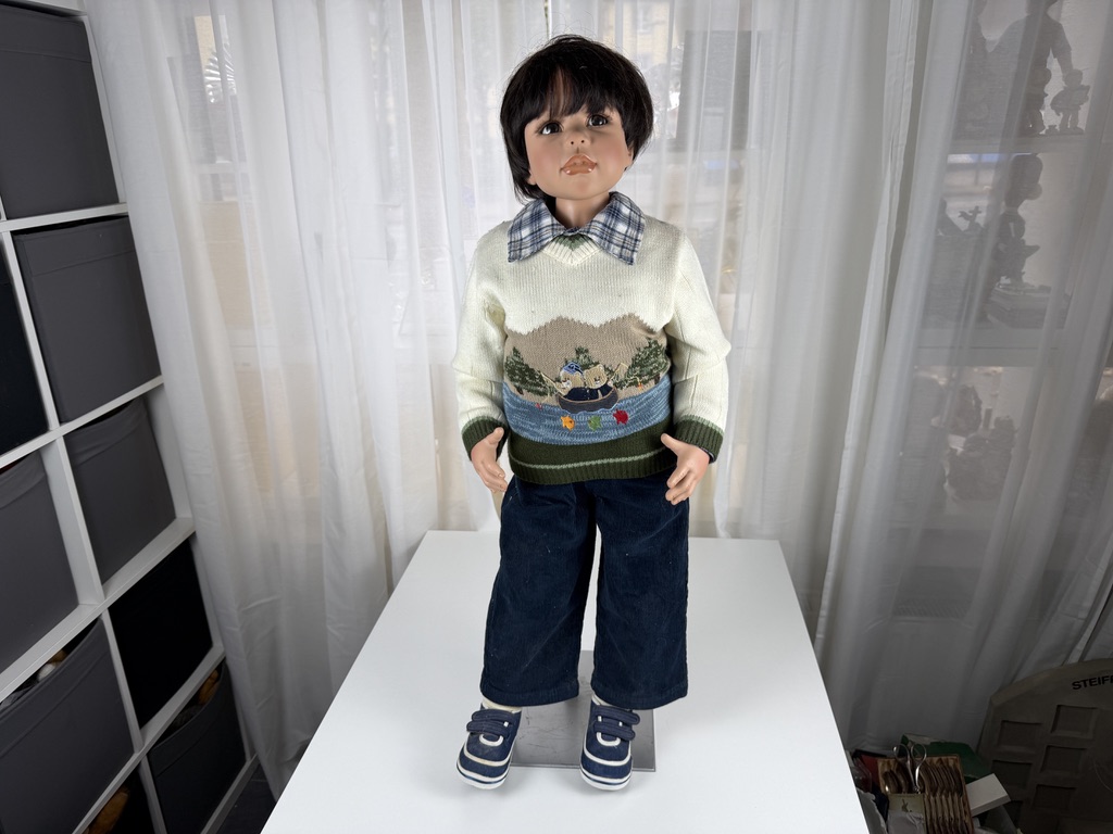 Künstlerpuppe Puppe Monika Levenig Vinyl Puppe 88 cm. Top Zustand 