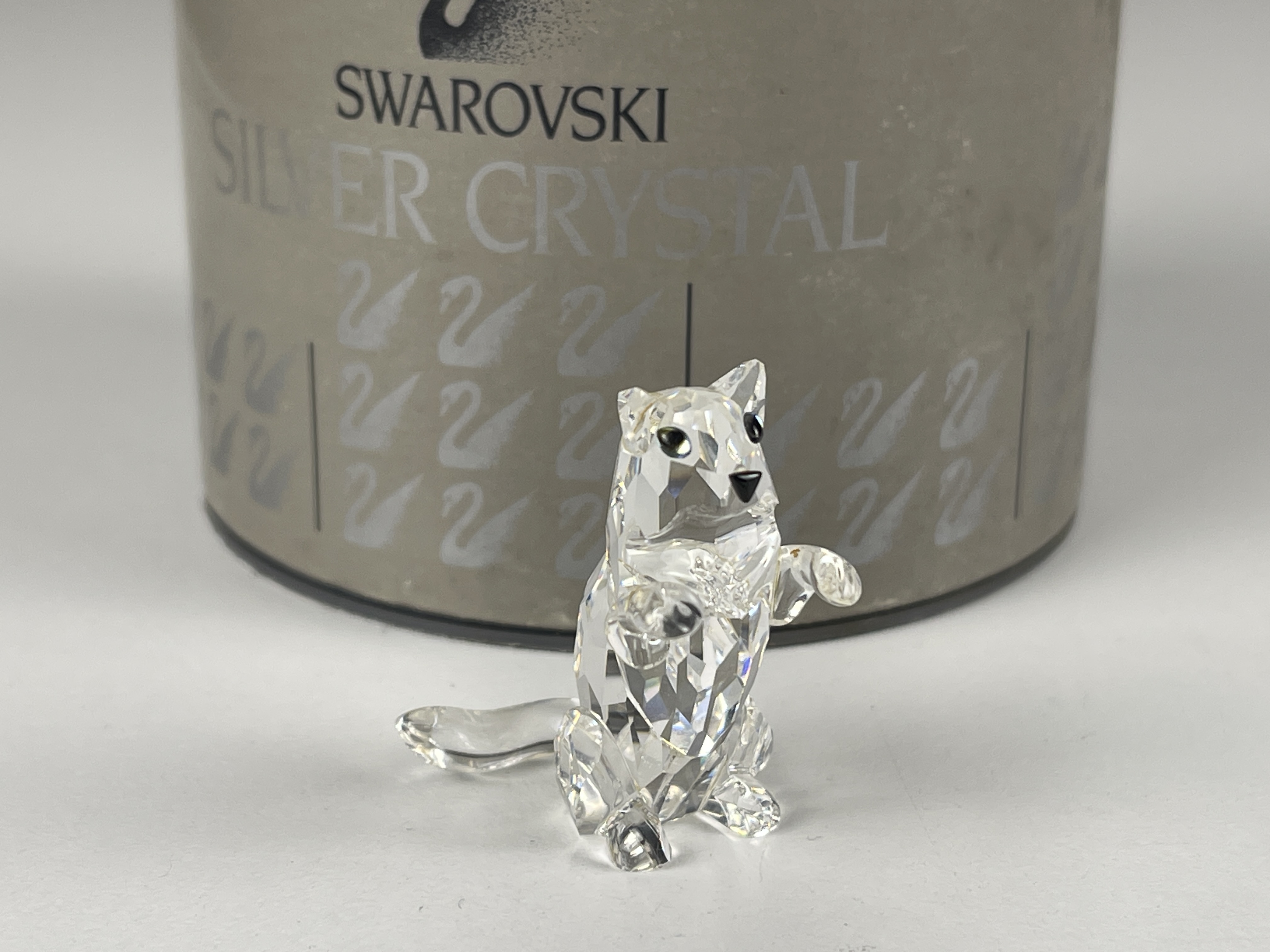 Swarovski Figur 028000 Springende Katze 3,5 cm. Ovp & Zertifikat. Top Zustand  