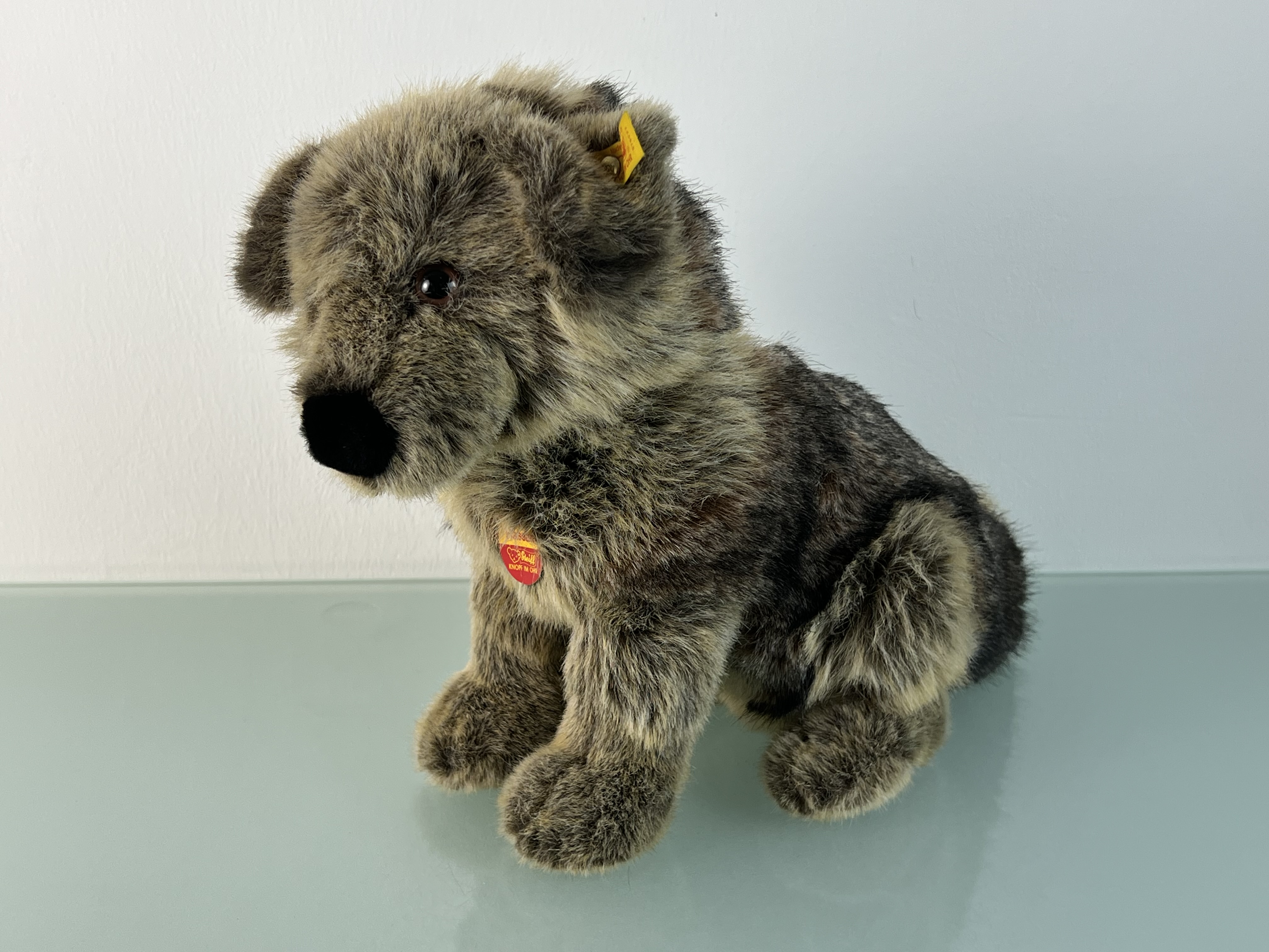 Steiff Tier 078927 Hassan Schäferhund Welpe 28 cm Hoch / 32 cm Lang. Top Zustand 