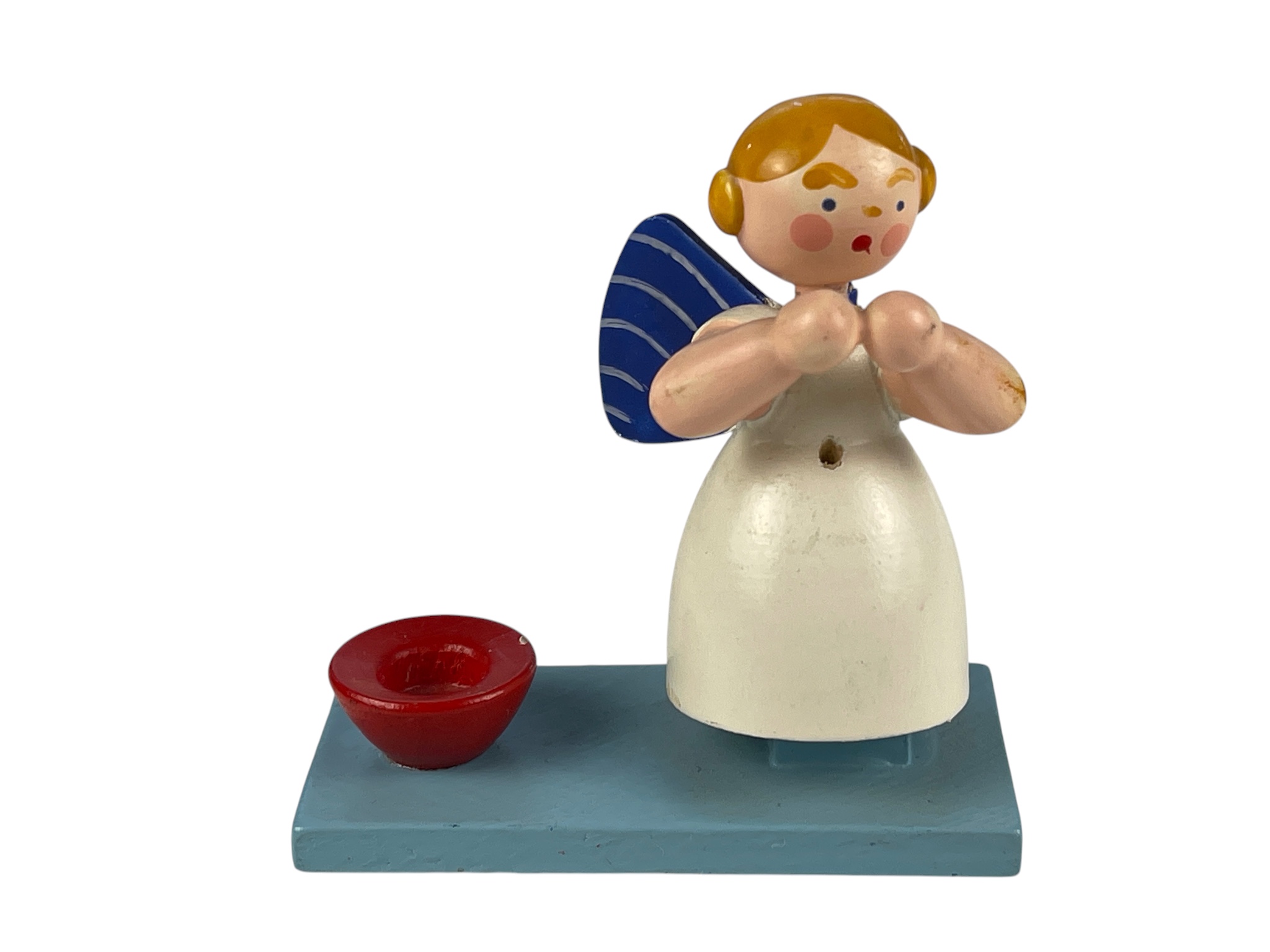  Erzgebirge Figur Engel 6 cm. Zustand siehe Fotos   