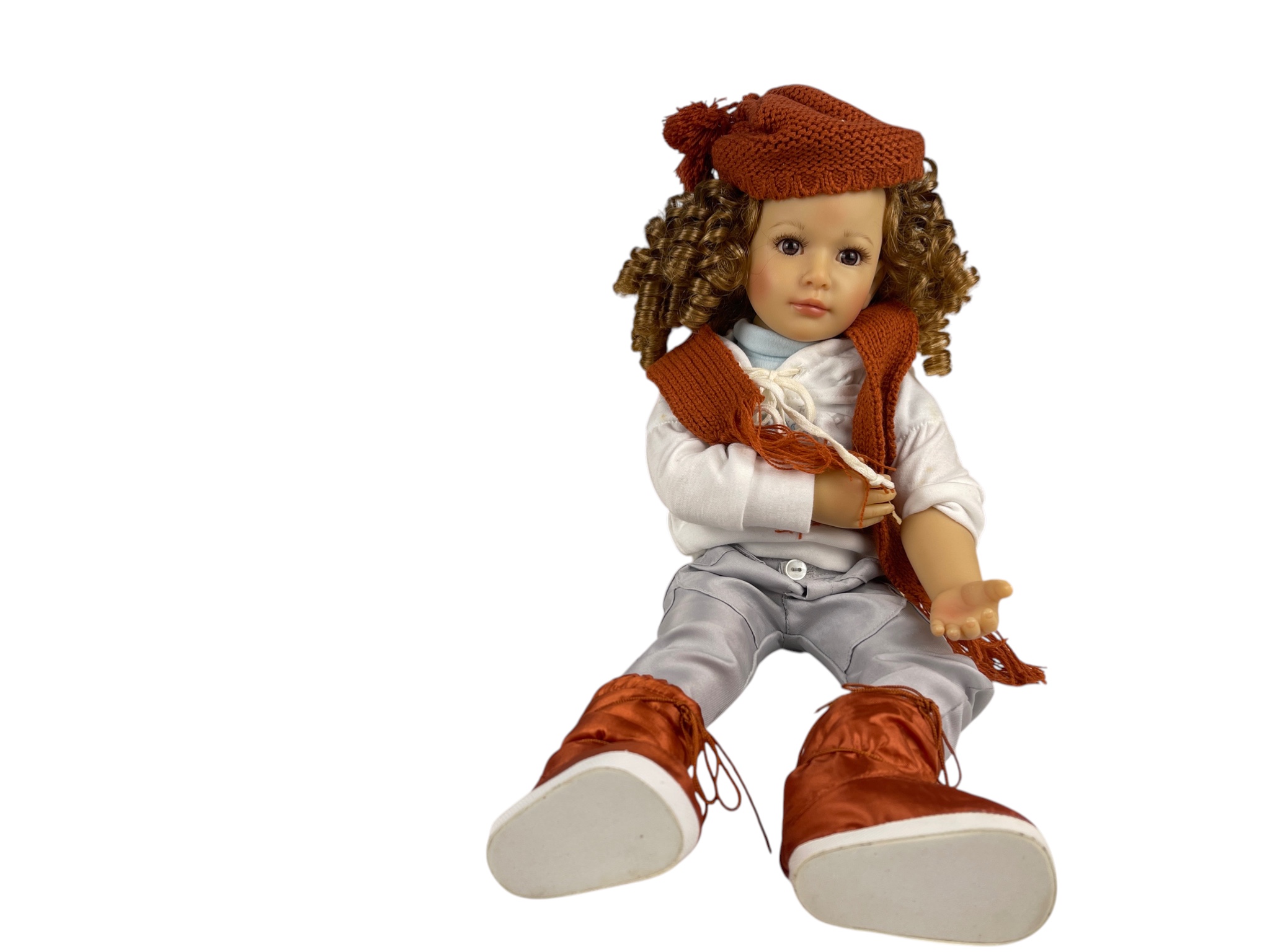 Künstlerpuppe Vinyl Puppe 47 cm. Zustand siehe Fotos 