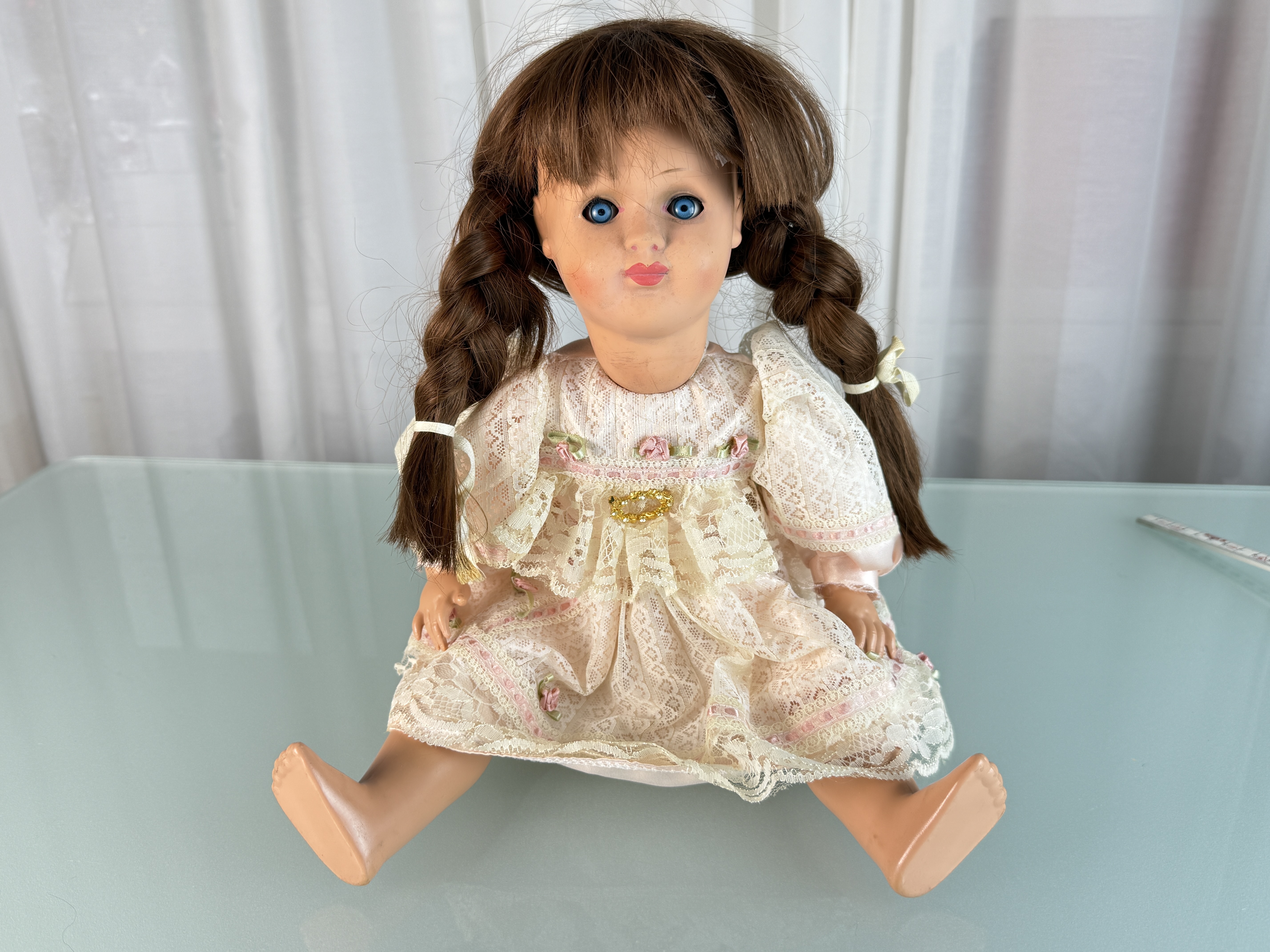 Künstlerpuppe Sammler alte Zelluloid Puppe 45 cm Zustand siehe Fotos 