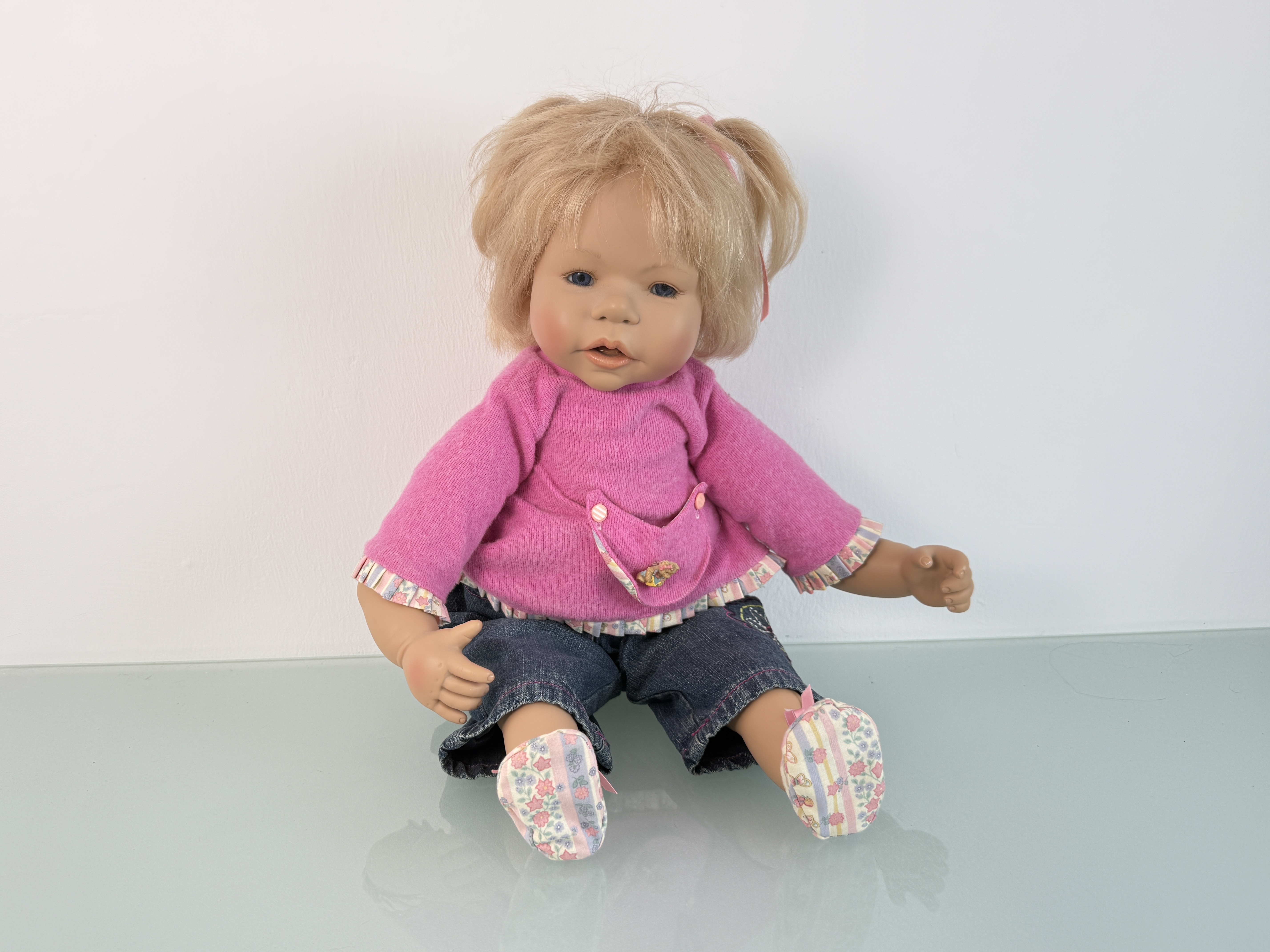 Evelyn Leman Künstlerpuppe Vinyl Puppe 60 cm. Top Zustand 