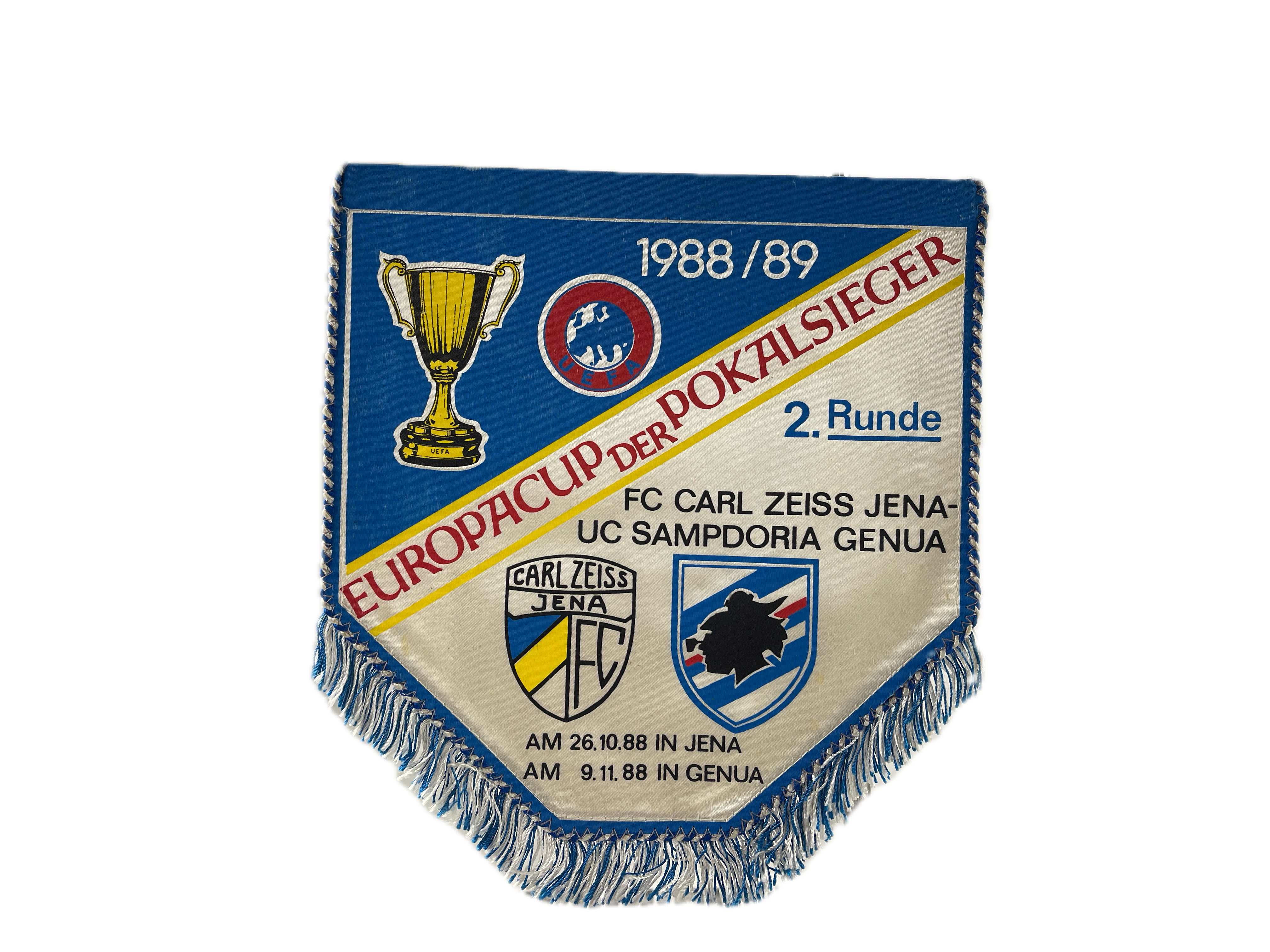 Sammler Wimpel Europa Cup 1988/89 22 cm -  Zustand siehe Fotos  
