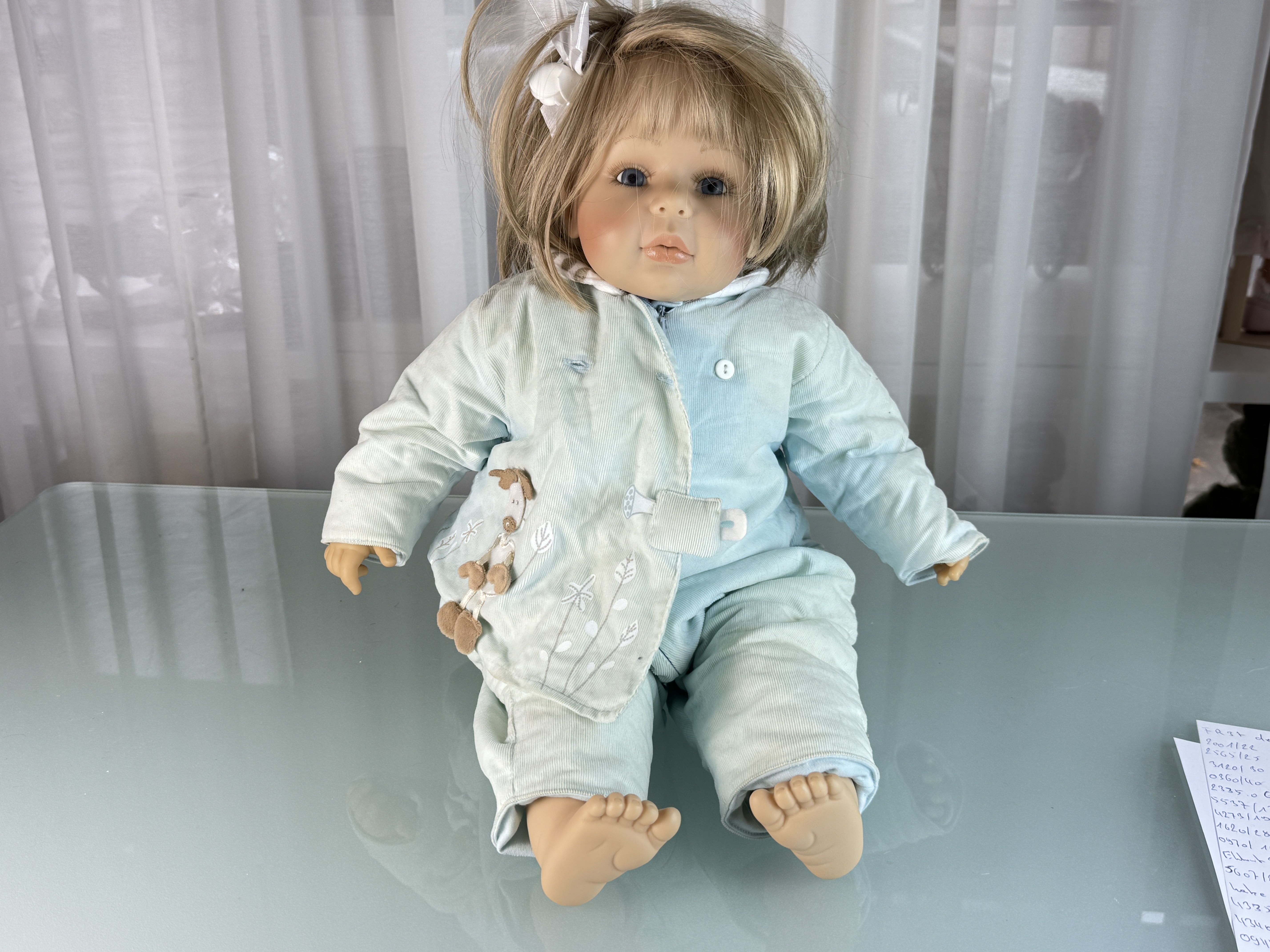 Künstlerpuppe Brigitte Leman Vinylpuppe Puppe 60 cm. Top Zustand 