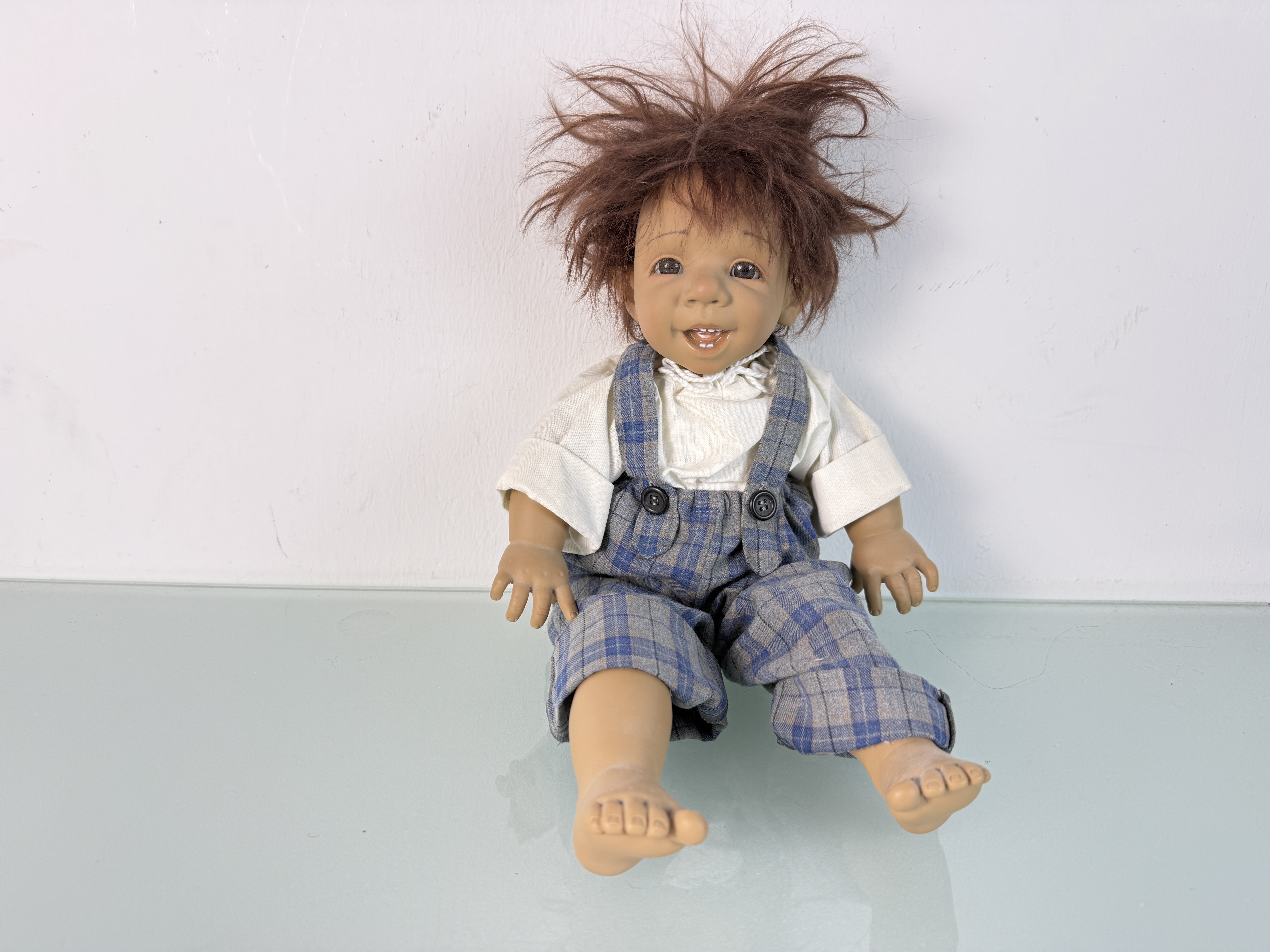 Jeckle Jansen Künstlerpuppe Puppe Vinyl Puppe 43 cm. Top Zustand 