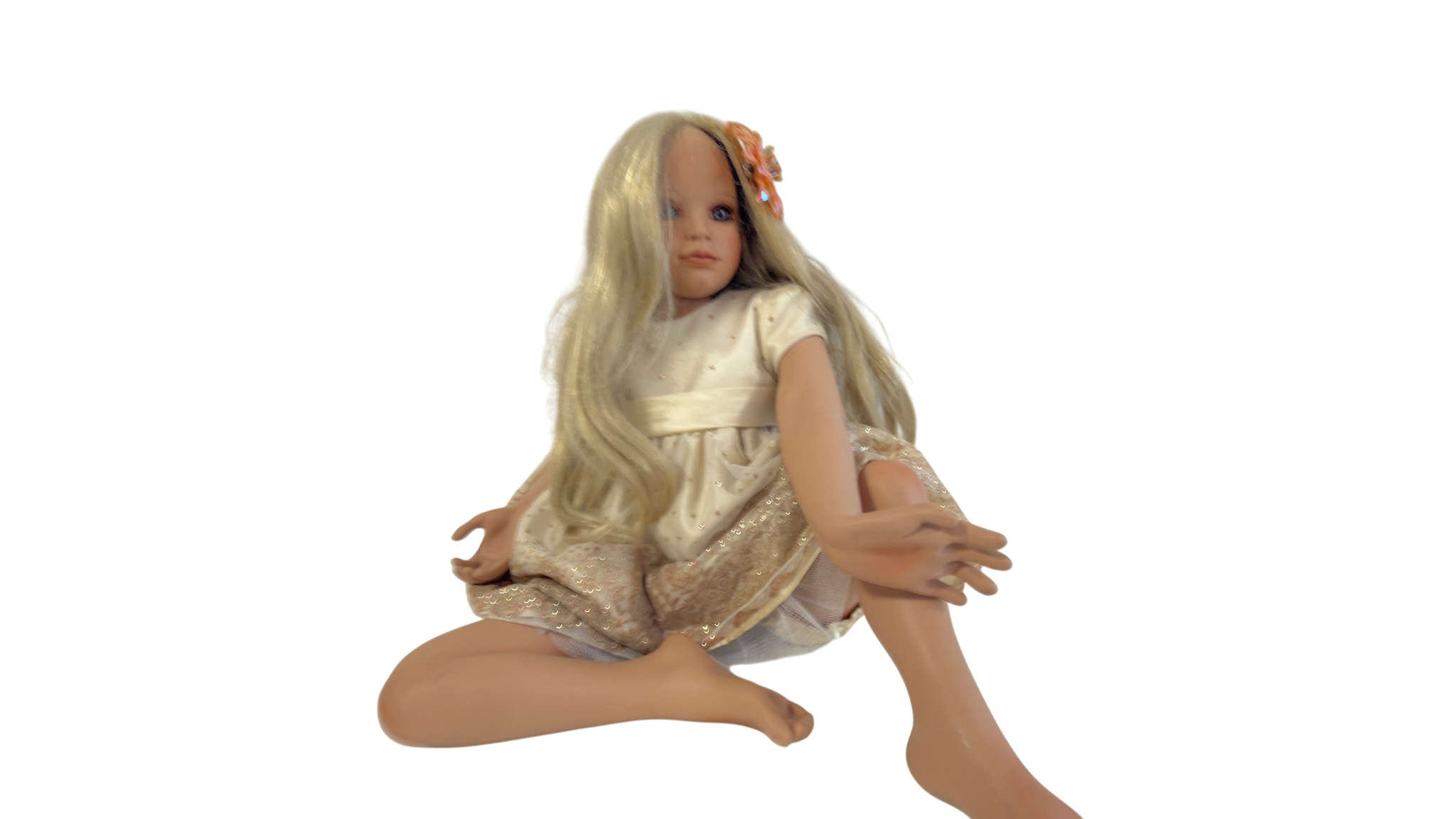 Künstlerpuppe Susan Lippl Porzellan Puppe 62 cm Top Zustand