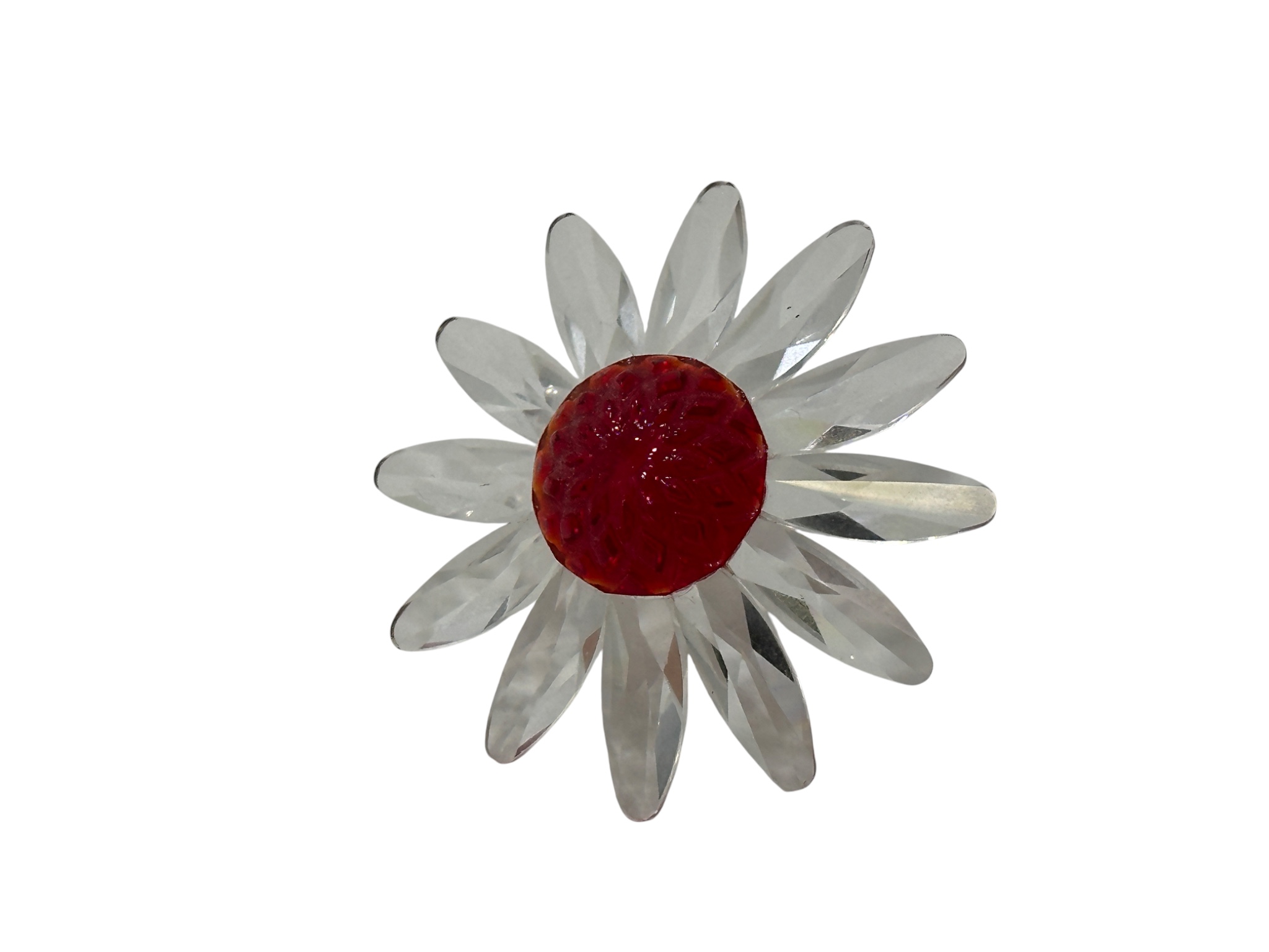 Swarovski Figur Blume - Margerite. Rot 5 cm. Top Zustand