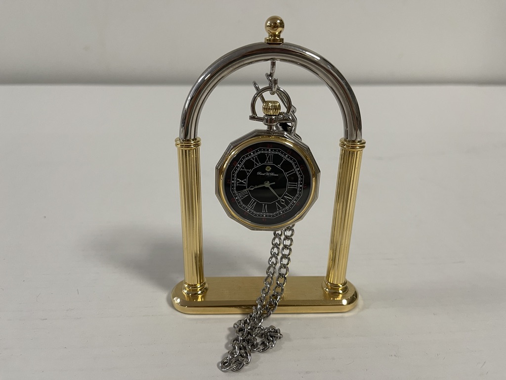 Raoul U. Braun Taschenuhr Ø 5 cm + Ständer 13,5 cm - Top Zustand 