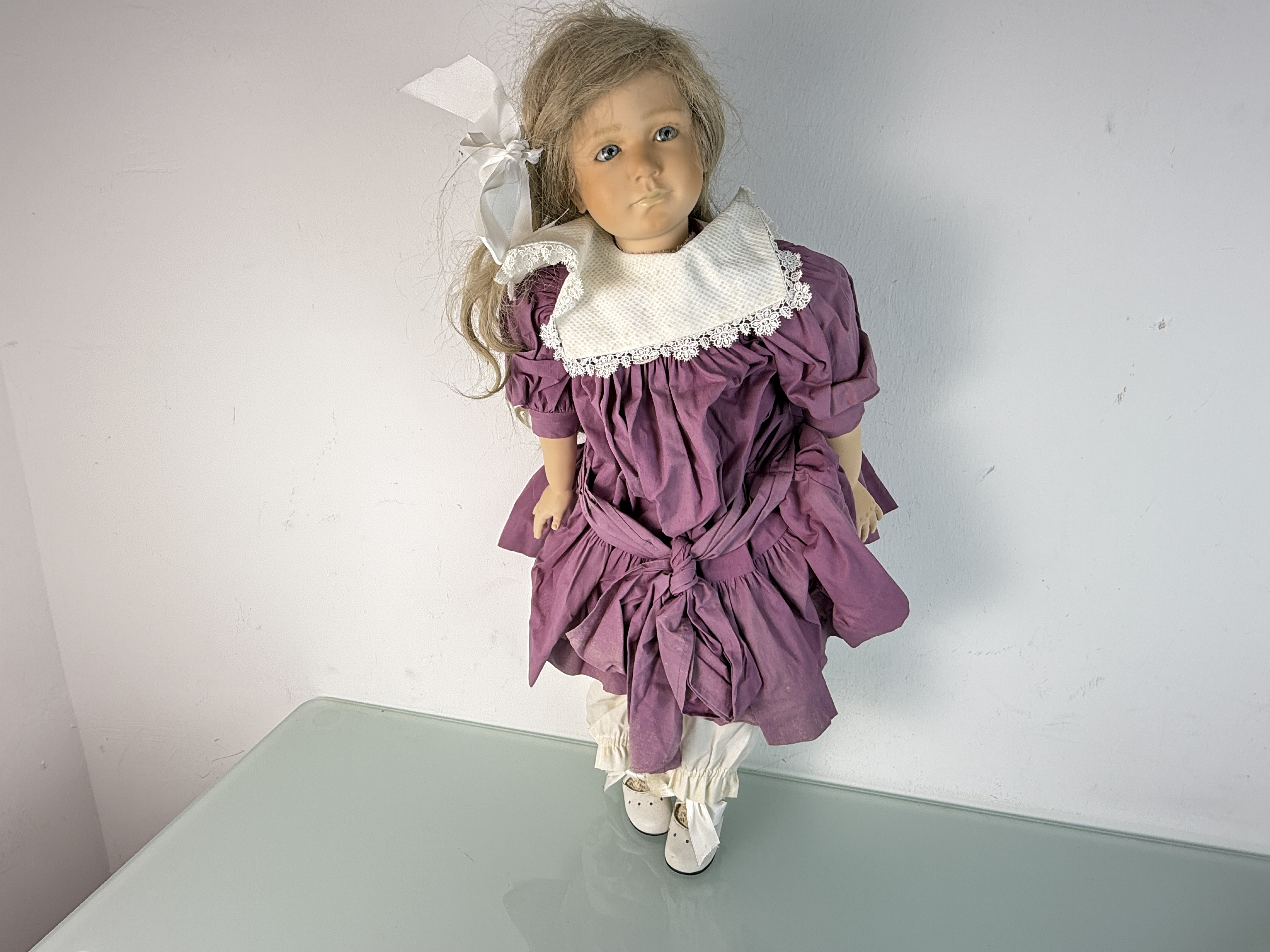 Künstlerpuppe Ruth Treffeisen Vinyl Puppe 68 cm. Top Zustand   