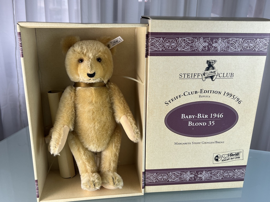  Steiff Tier 420054 Club Edition 1995 TeddyBär 35 cm mit Ovp. Top Zustand   