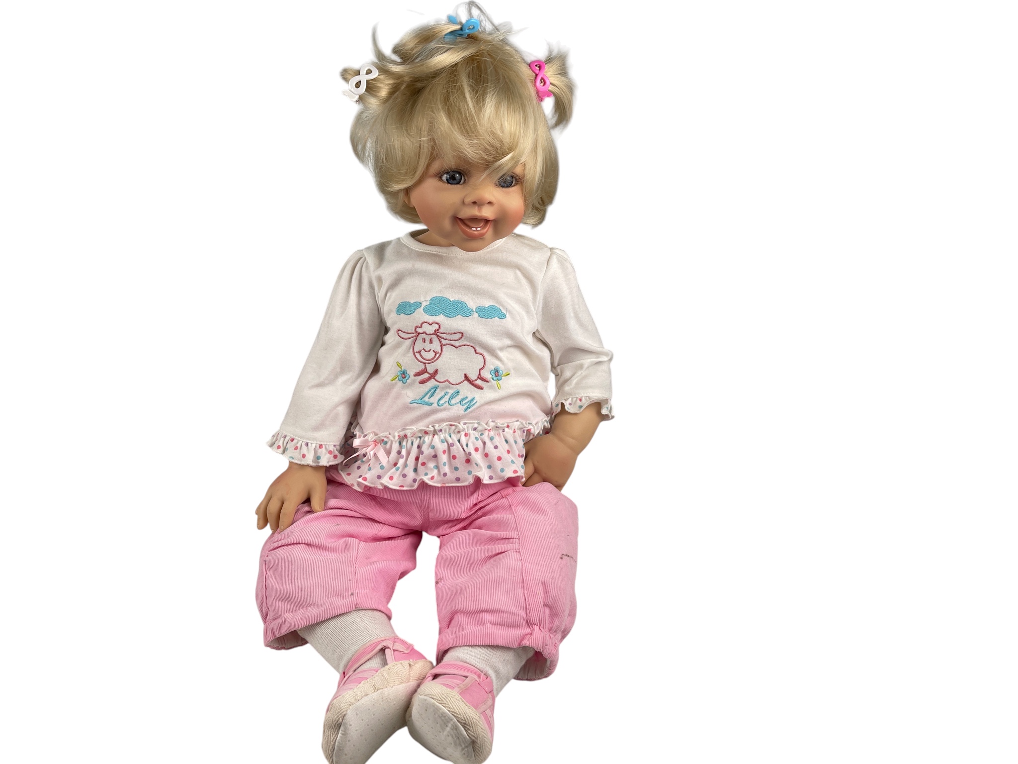 Monika Levenig Künstlerpuppe Vinyl Puppe 62 cm. leicht Schmutzig  