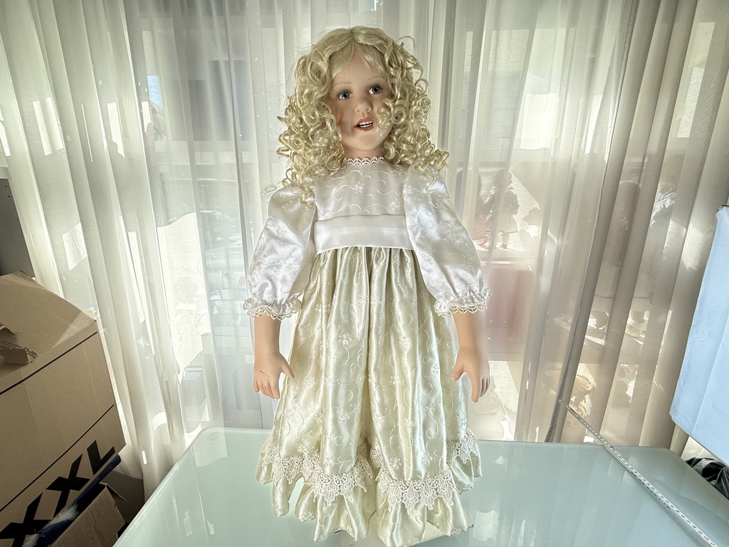 Sammler Porzellan Künstlerpuppe Puppe 83 cm. Top Zustand