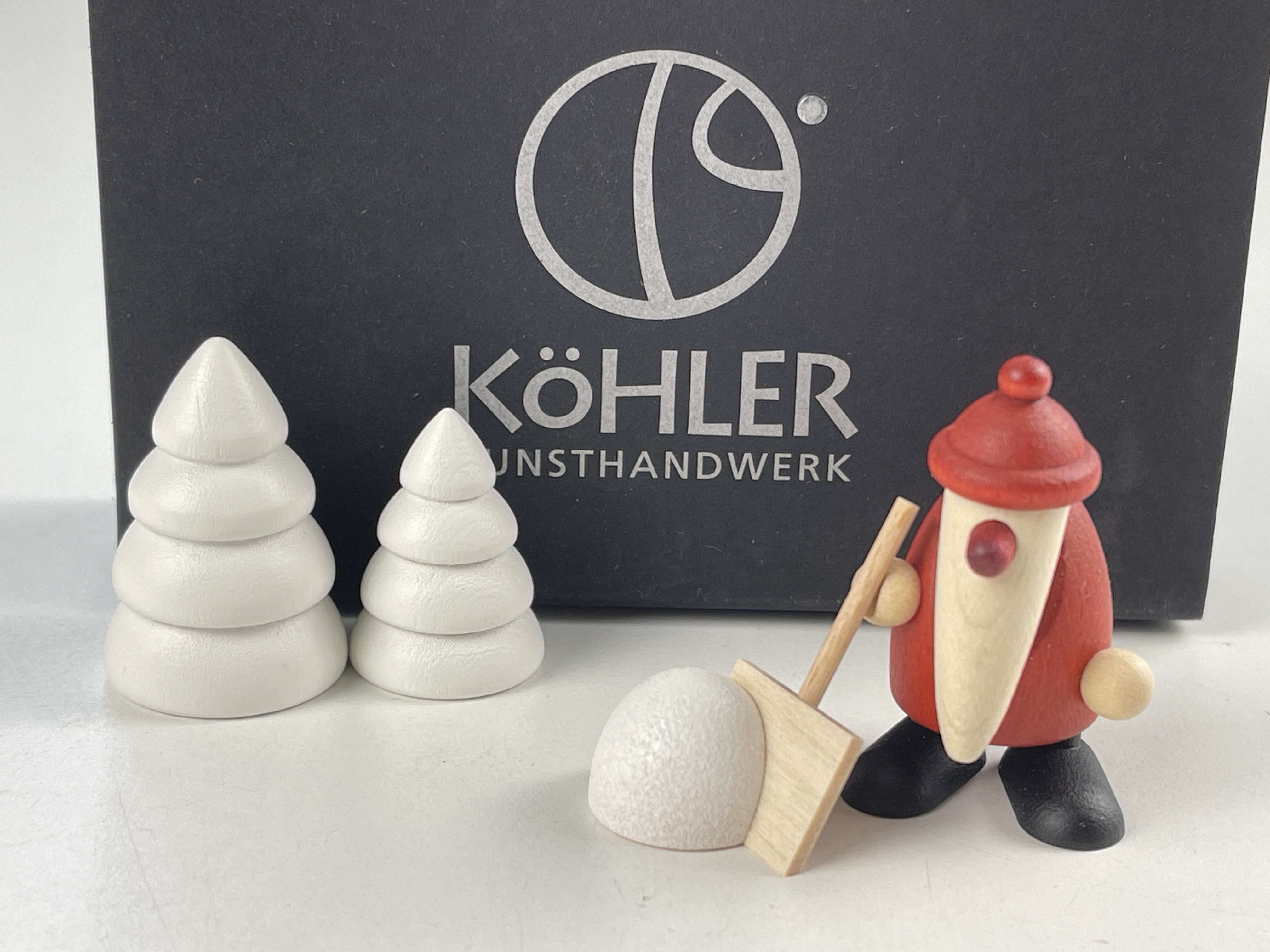 Erzgebirge Figur Köhler 3 Stück je 3,5 - 4,5 cm. + OVP Top Zustand 