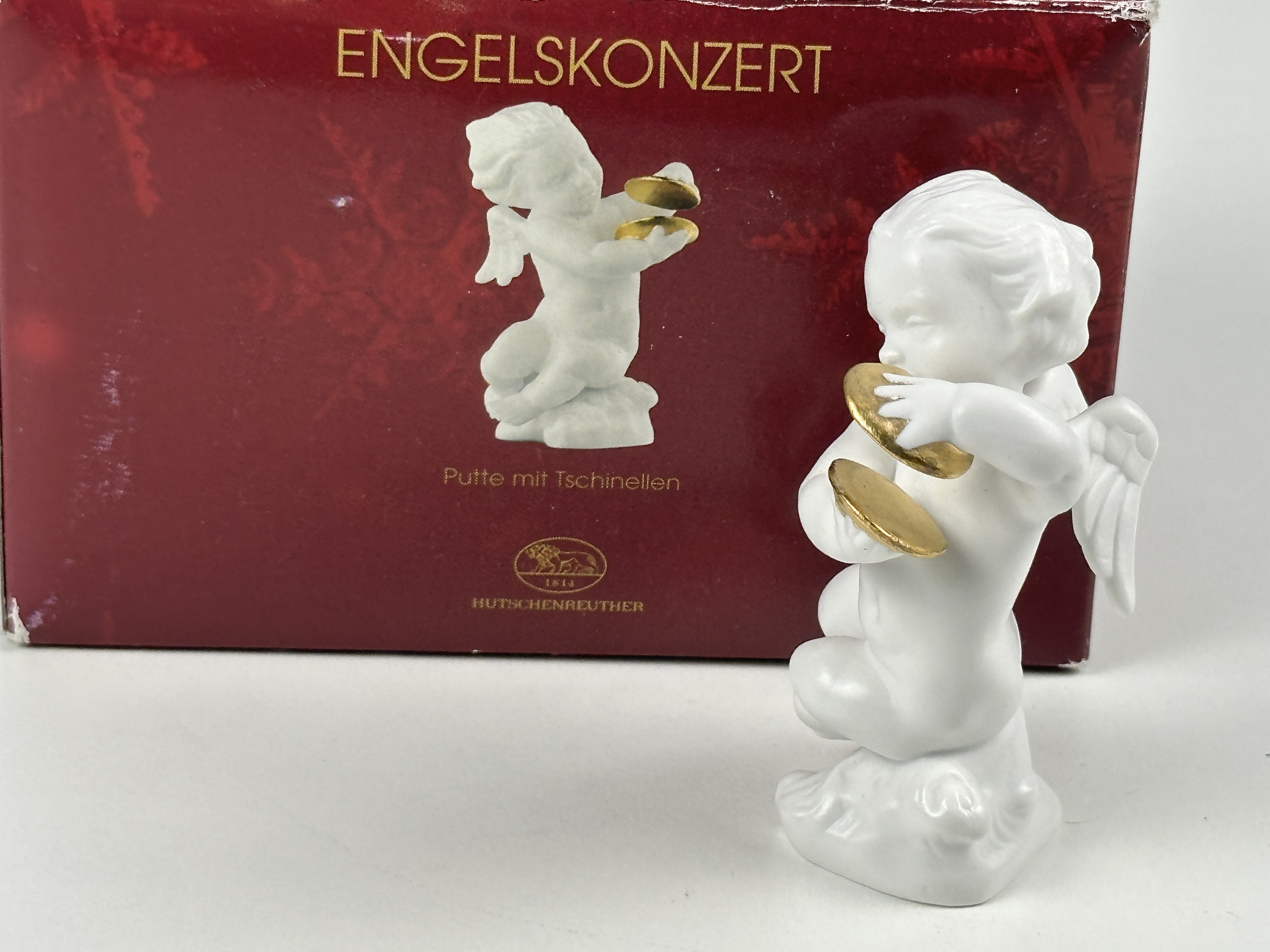  Hutschenreuther Figur "Engelskonzert" Engel mit Tschinellen 7,5 cm. Top Zustand