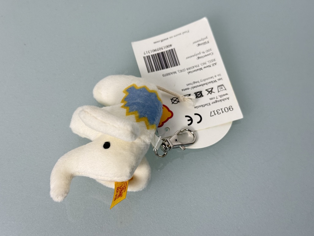 Steiff Tier 901317 Schlüsselanhänger Elefant 7 cm Top Zustand   
