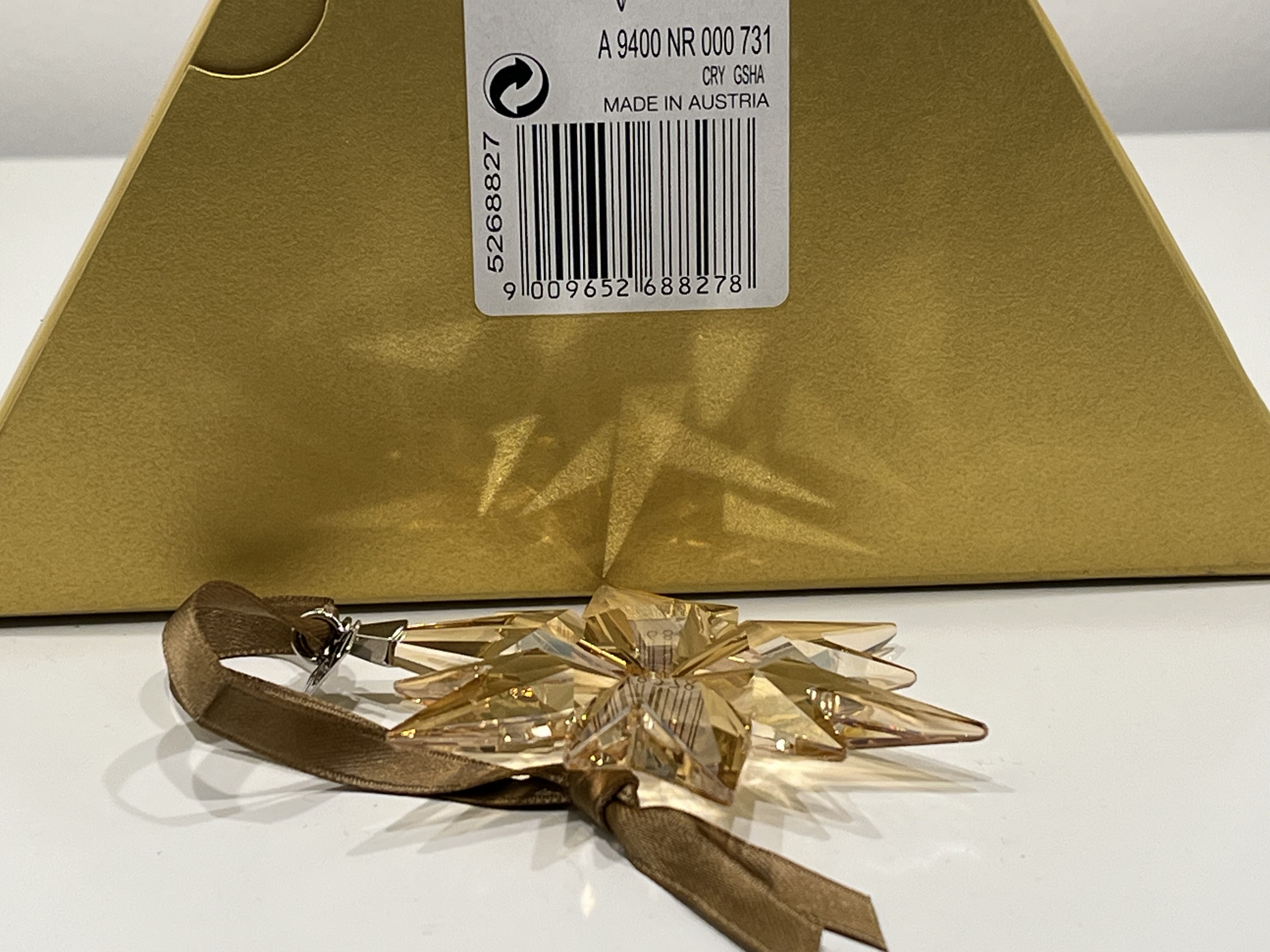Swarovski Figur 5268827 Weihnachtsstern Gold 2017 Groß 7,2 cm. - Top Zustand 