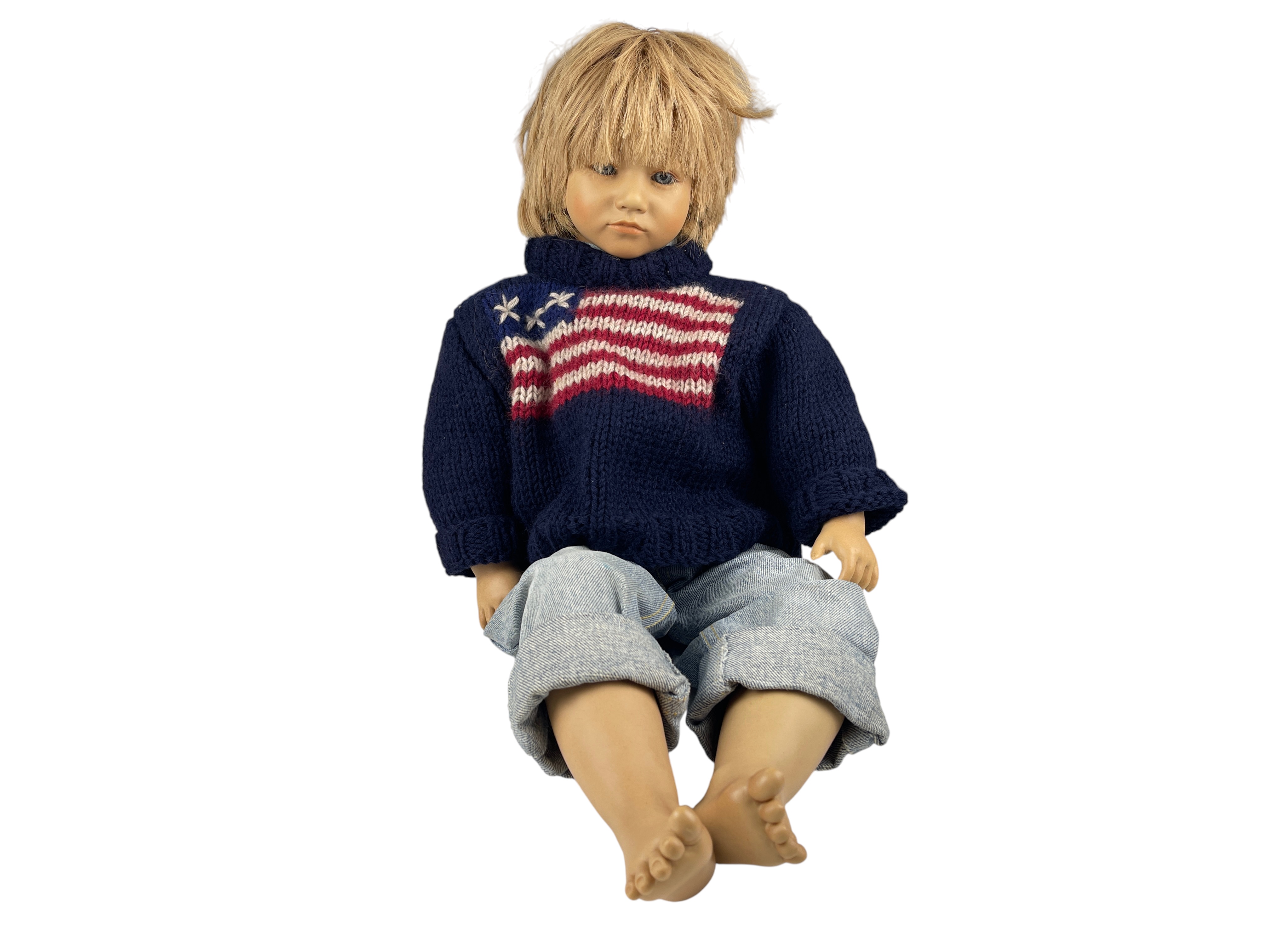 Künstlerpuppe Annette Himstedt Puppe Bastian 66 cm. Top Zustand