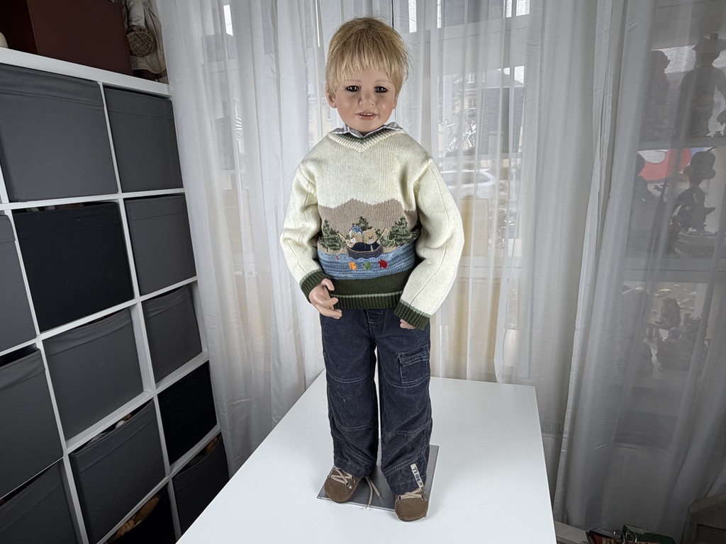 Künstlerpuppe Susan Lippl Vinyl Puppe 97 cm. Top Zustand 