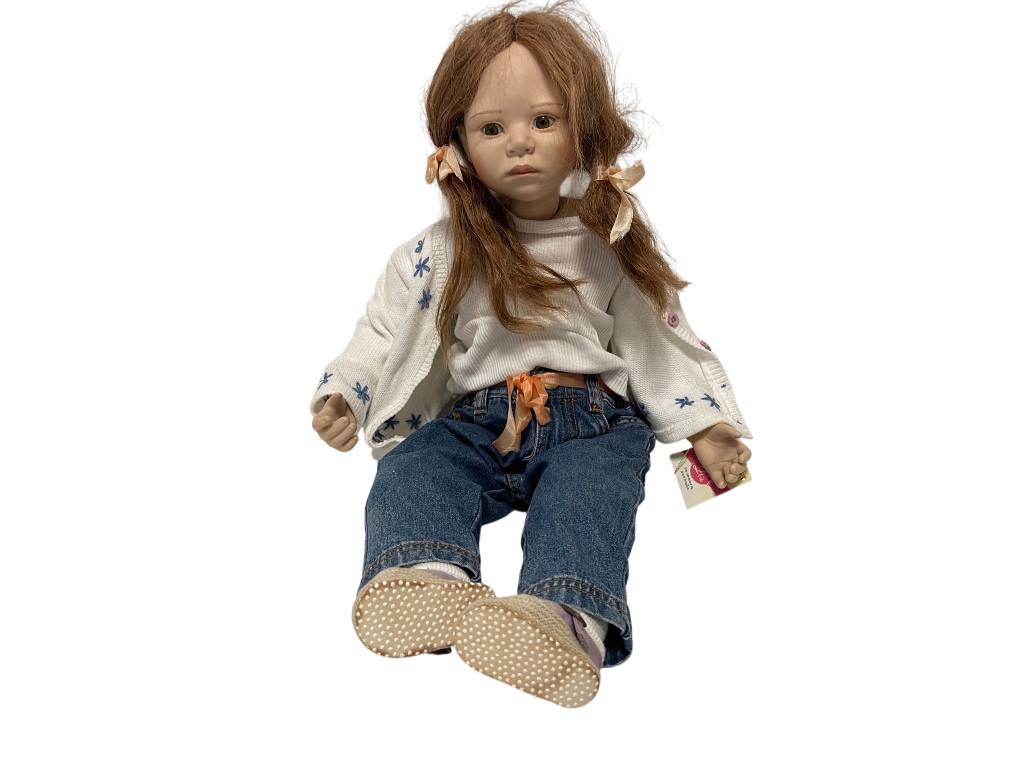 Christine Orange  Porzellan Künstlerpuppe Puppe 65 cm. Top Zustand 